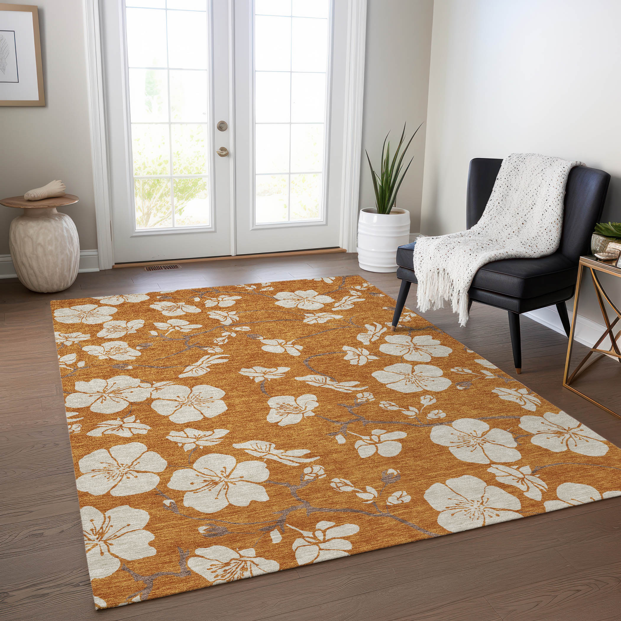 Addison Rugs ACN1032PK3X5 Chantille ACN1032PK 3 x 5 (ft) Polyester Paprika Rectangular Indoor/Outdoor Geometric Machine washable Area rug