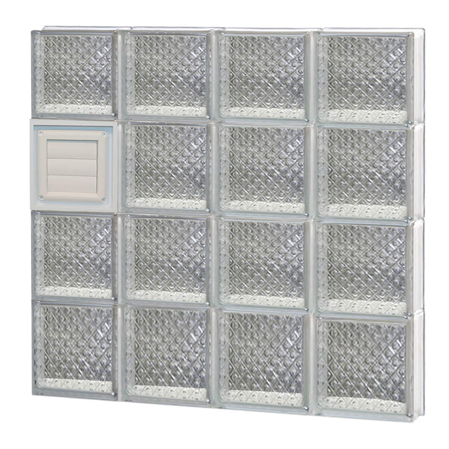 REDI2SET D3232DP Diamond Glass 31-in x 31-in Frameless Replacement Dryer vent Glass Block Window