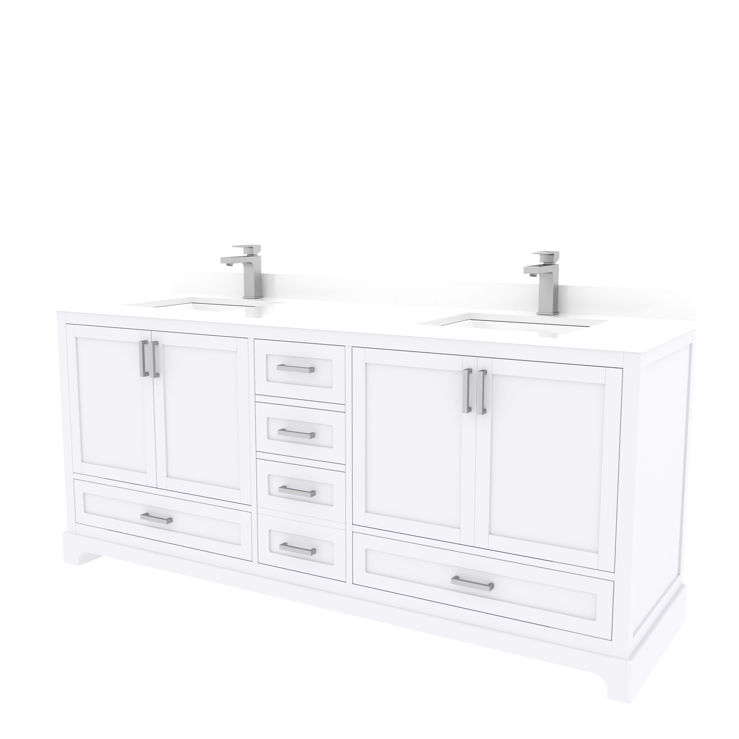Ayna Decors AVM72WH3002 Bath-Vanity-Combo - View #5