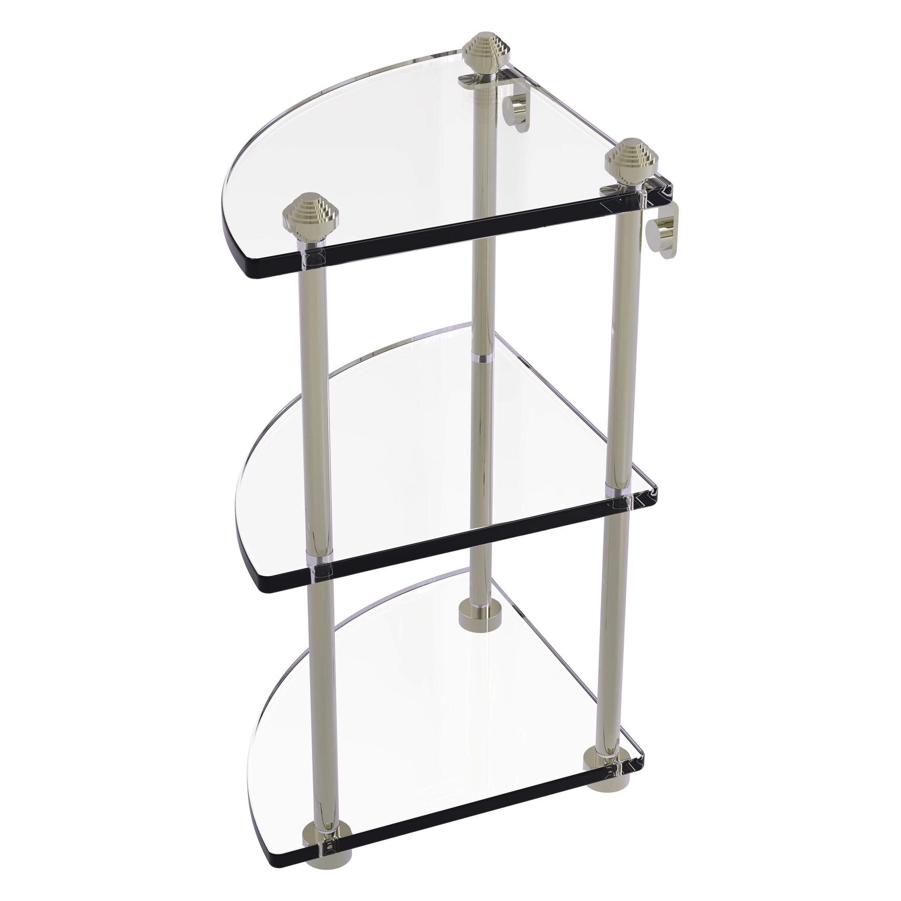 Allied Brass SB-6-PNI Southbeach Polished Nickel 3 -Tier Wall mount Corner Bathroom Shelf ( 8-in x 15-in x 8-in )