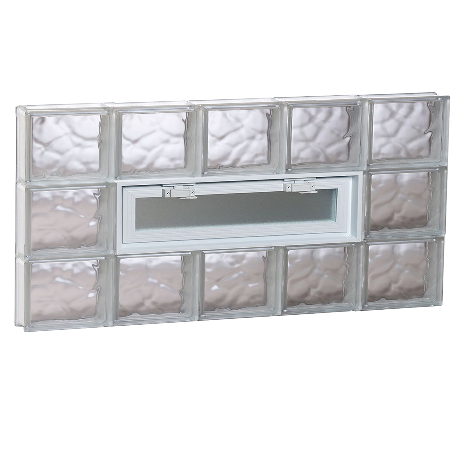 REDI2SET V4018DC Wavy Glass 38-3/4-in x 17-1/4-in Frameless Replacement Vented Glass Block Window