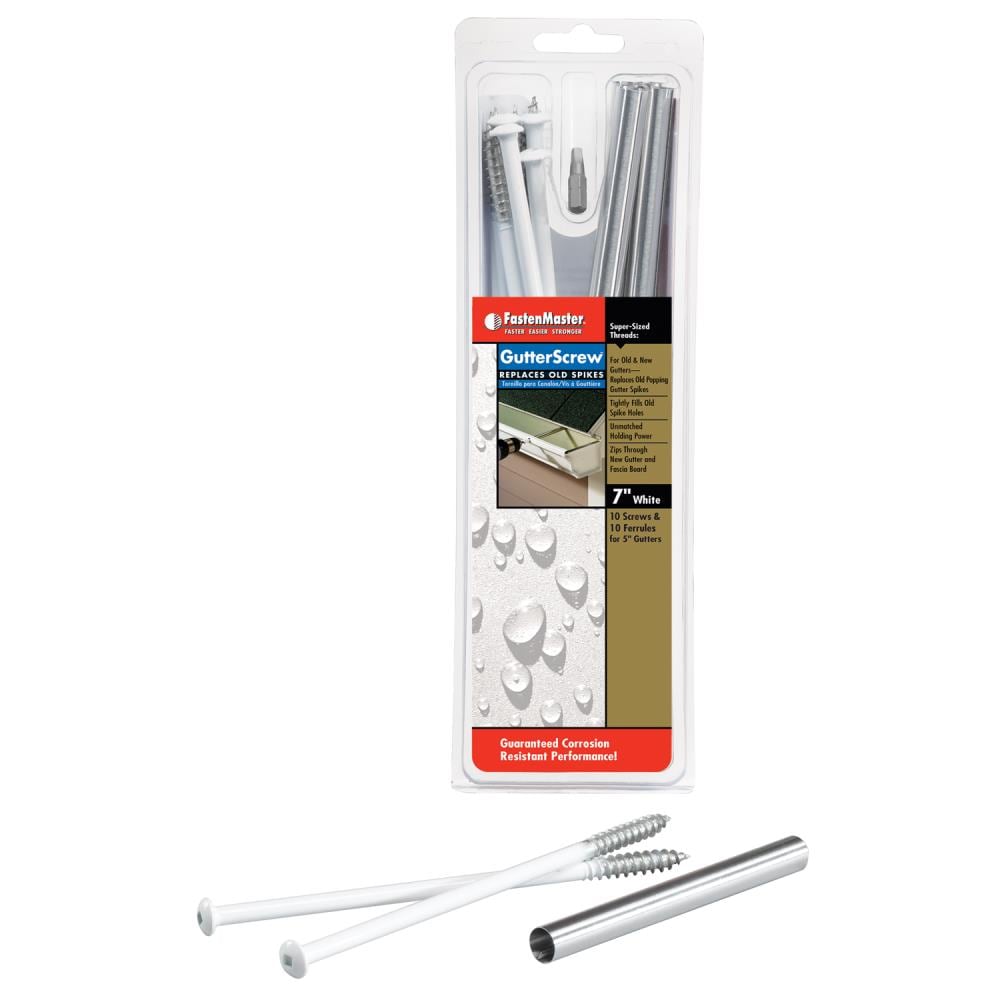 FastenMaster FMGUT007-10W 7-in White Ecoat Round Exterior Lag Screws (110-Pack)