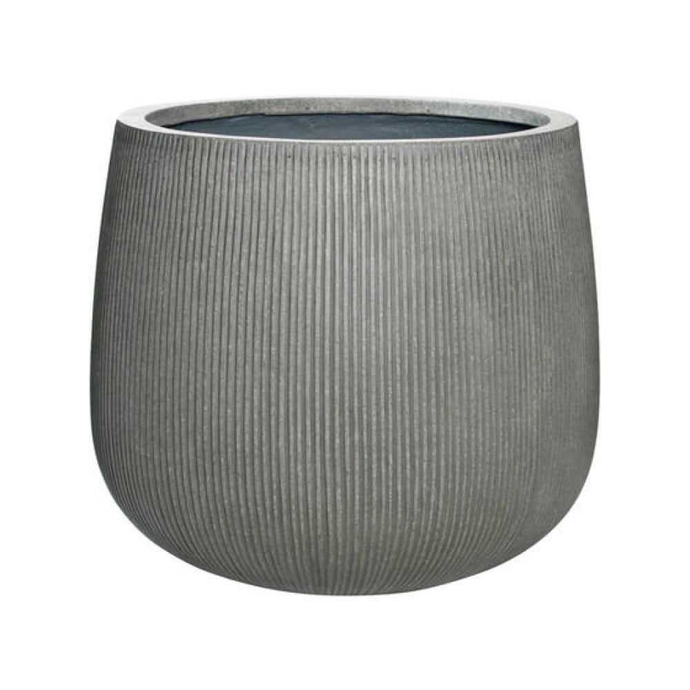 Pottery Pots P1042-48-25 Round 21.65-in W x 19.09-in H x Gray Stone Indoor/Outdoor Planter