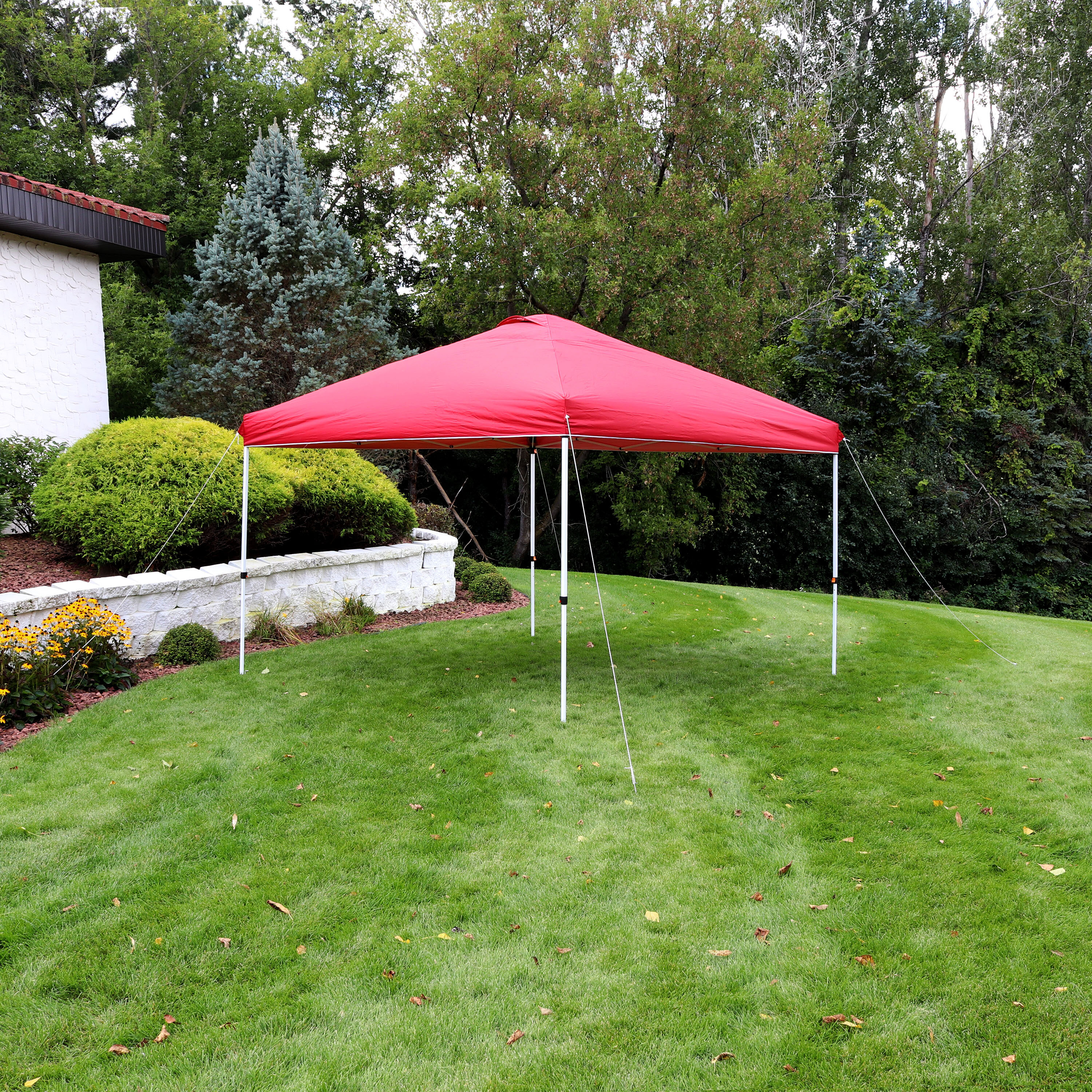 Sunnydaze Decor WUY-861 12-Feet x 12-Feet Square Red Pop-up canopy