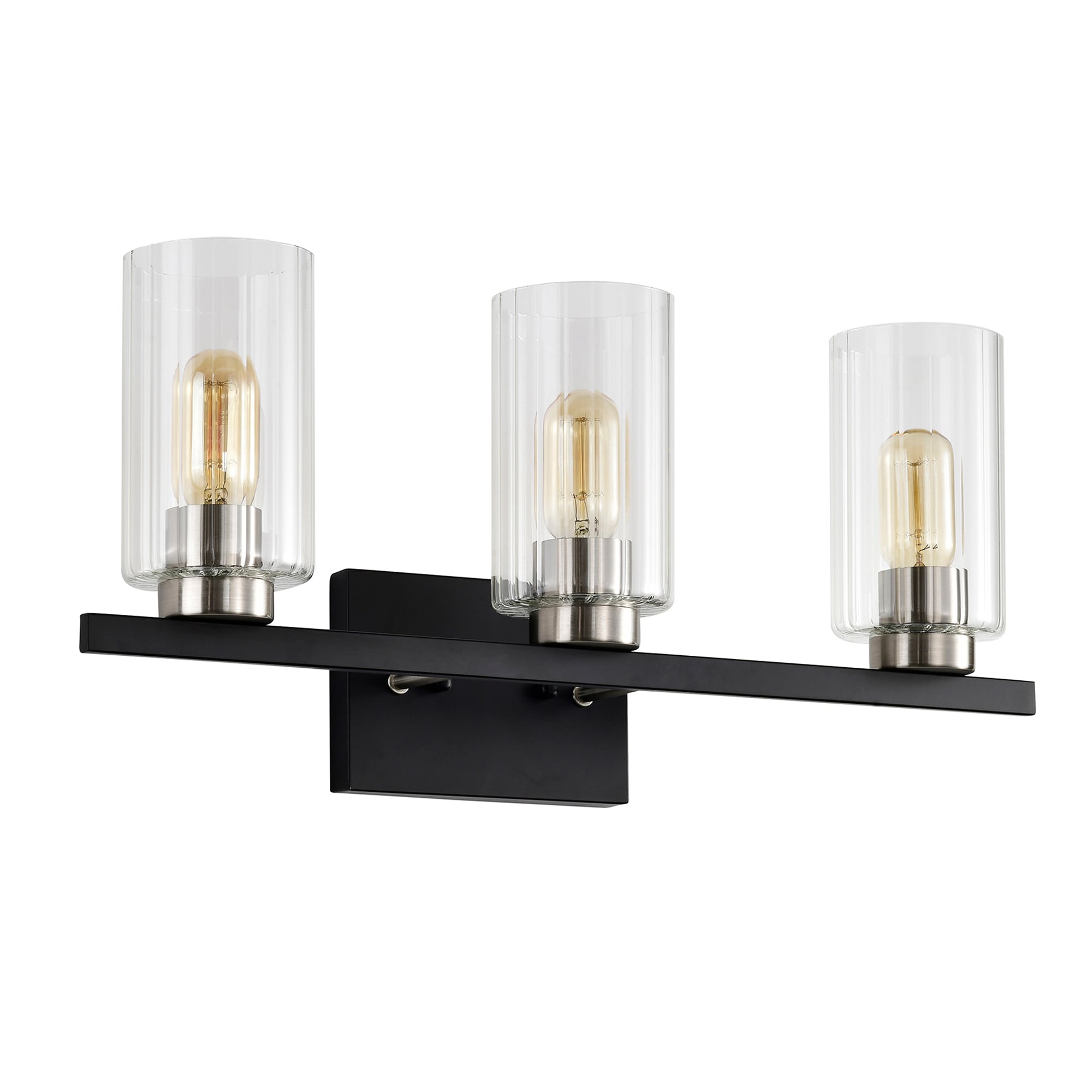 Edvivi EW3835BK 23.5-in 3 -Light Matte Black Modern/contemporary Vanity light