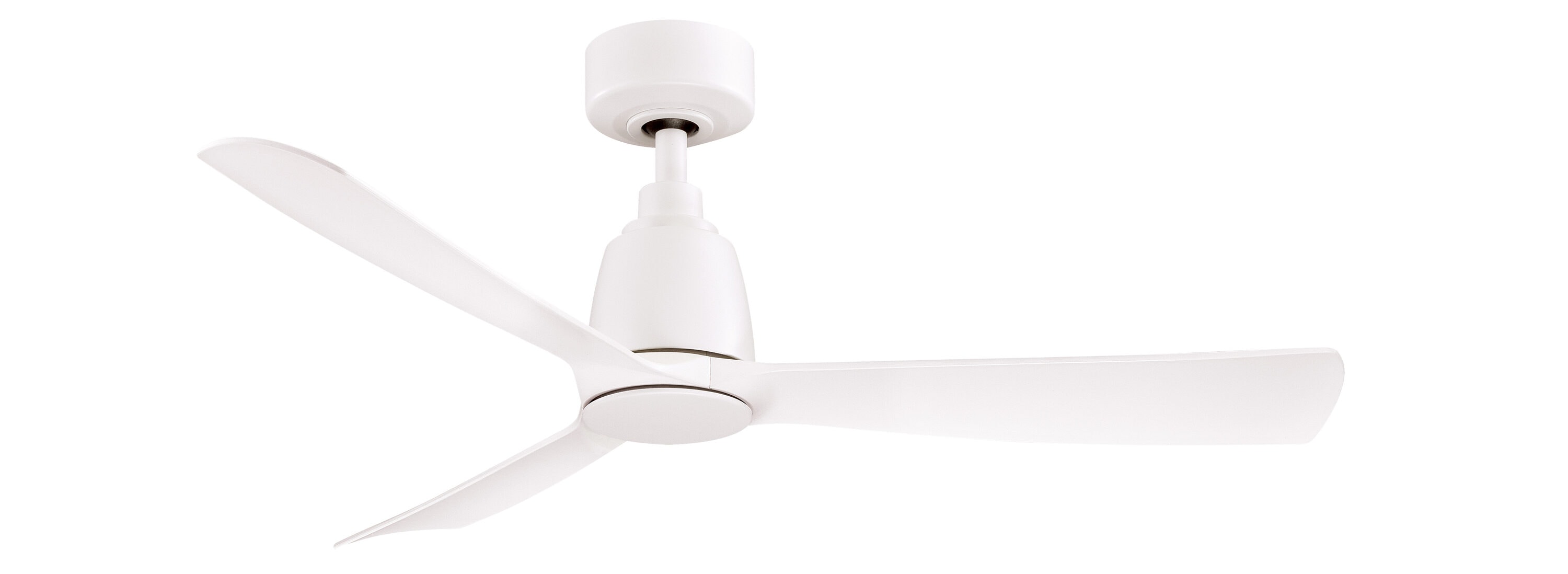 Fanimation Kute 44-in Matte White Indoor/Outdoor Smart Propeller Ceiling Fan Light Kit Compatible and Remote (3-Blade) FPD8547MW Sansujyuku sansujyuku.com