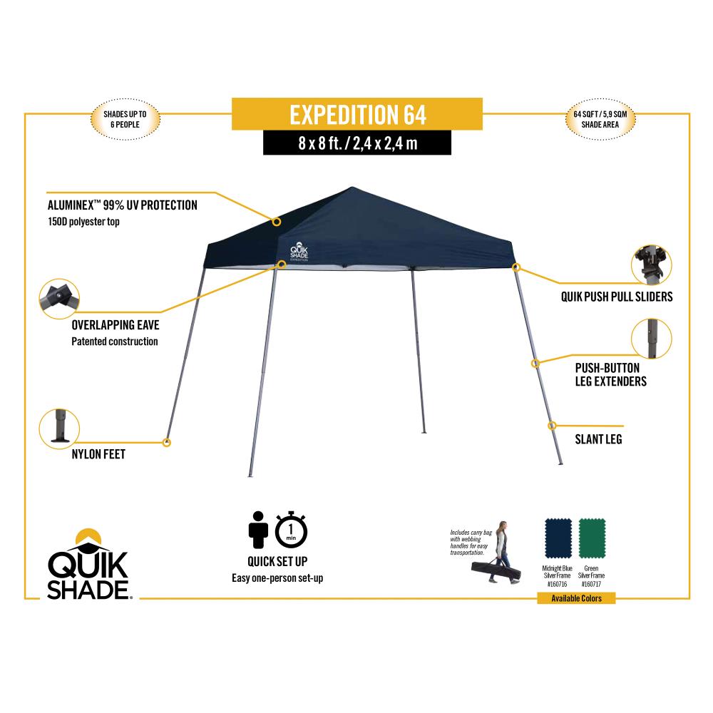Navy Blue 10 ft x 10 ft Steel Pop-Up Canopy Tent