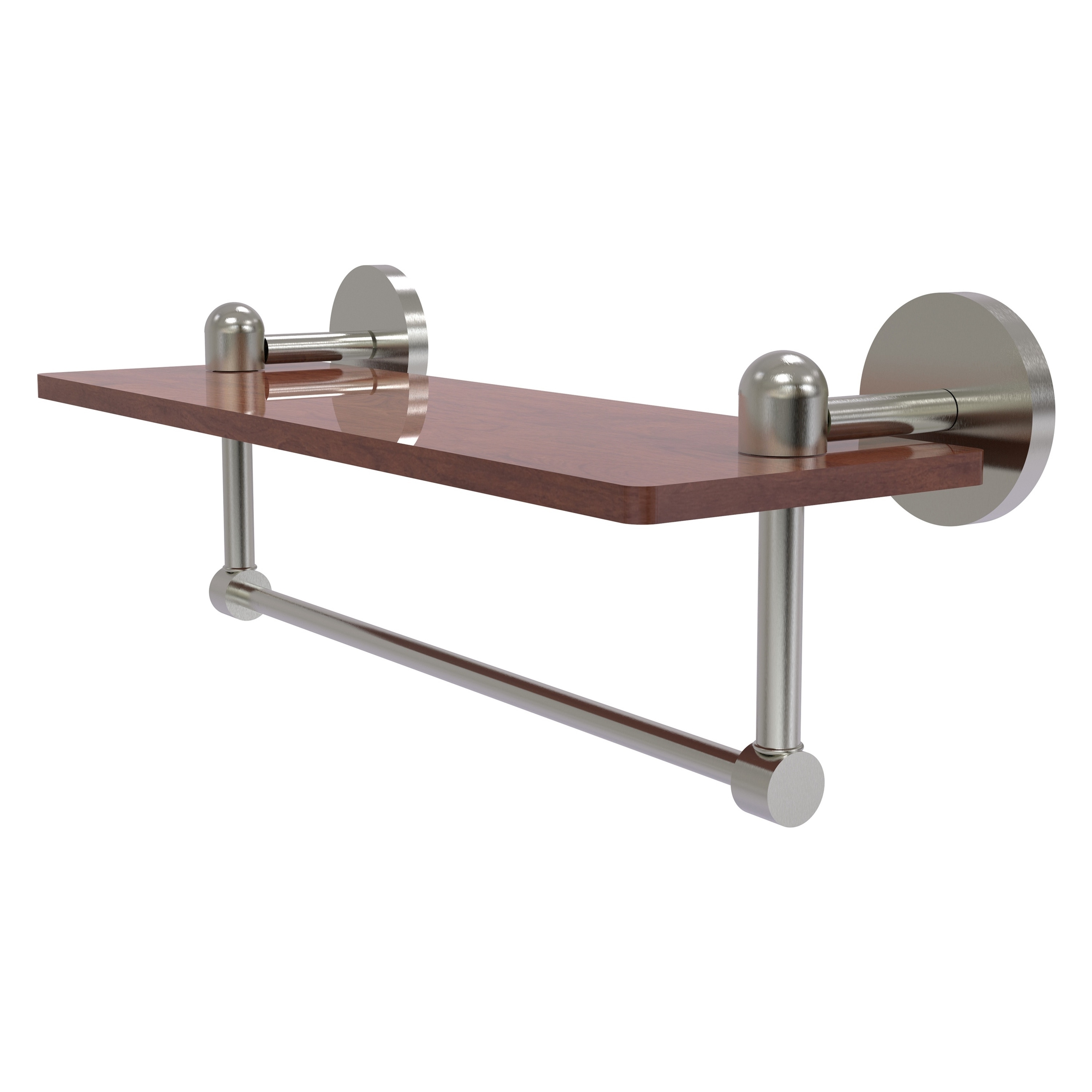 Allied Brass TA-1TB-16-IRW-SN Tango Satin Nickel Wall mount Bathroom Shelf ( 16-in x 5-in x 5-in )