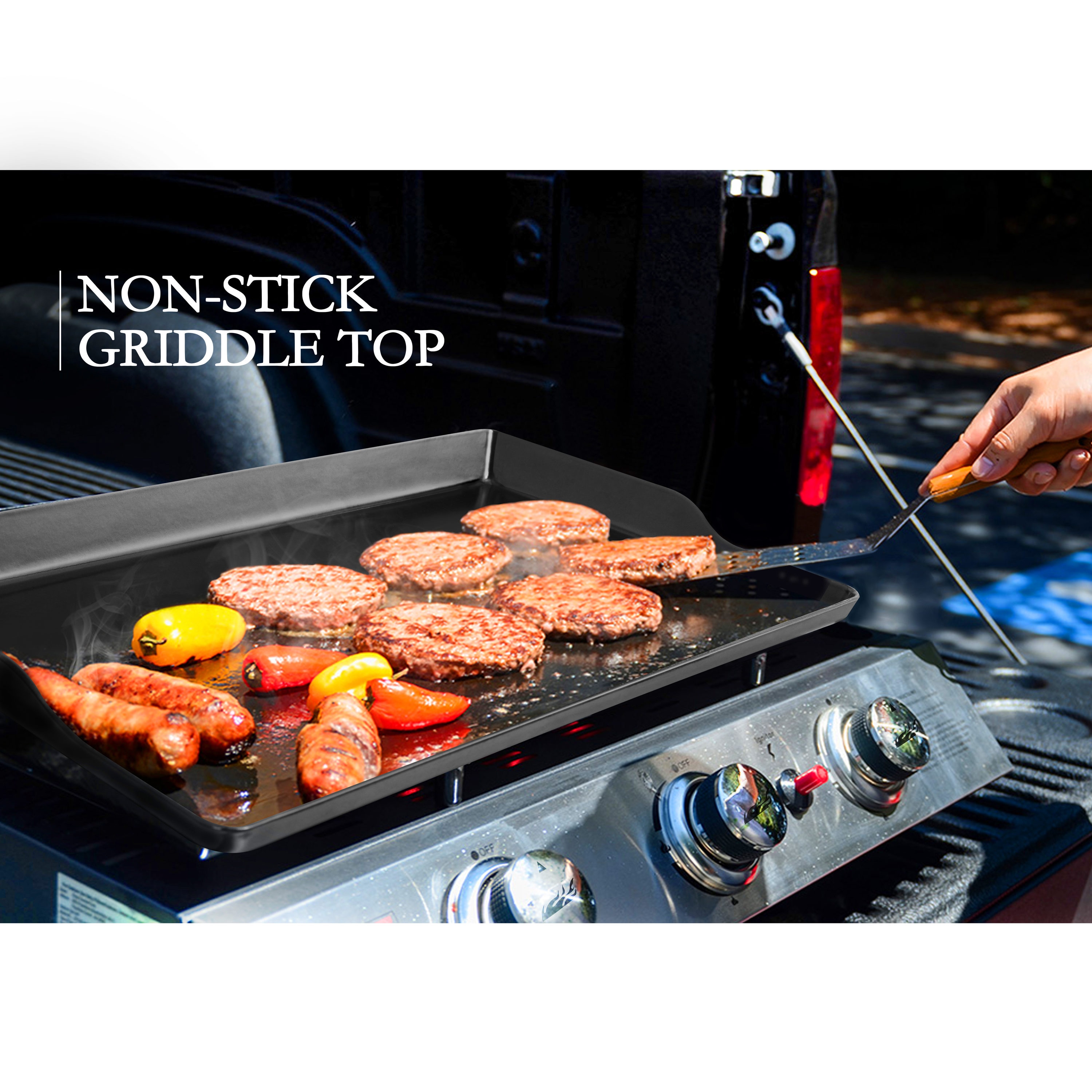 4-Burner Propane Gas Grill with Griddle Top