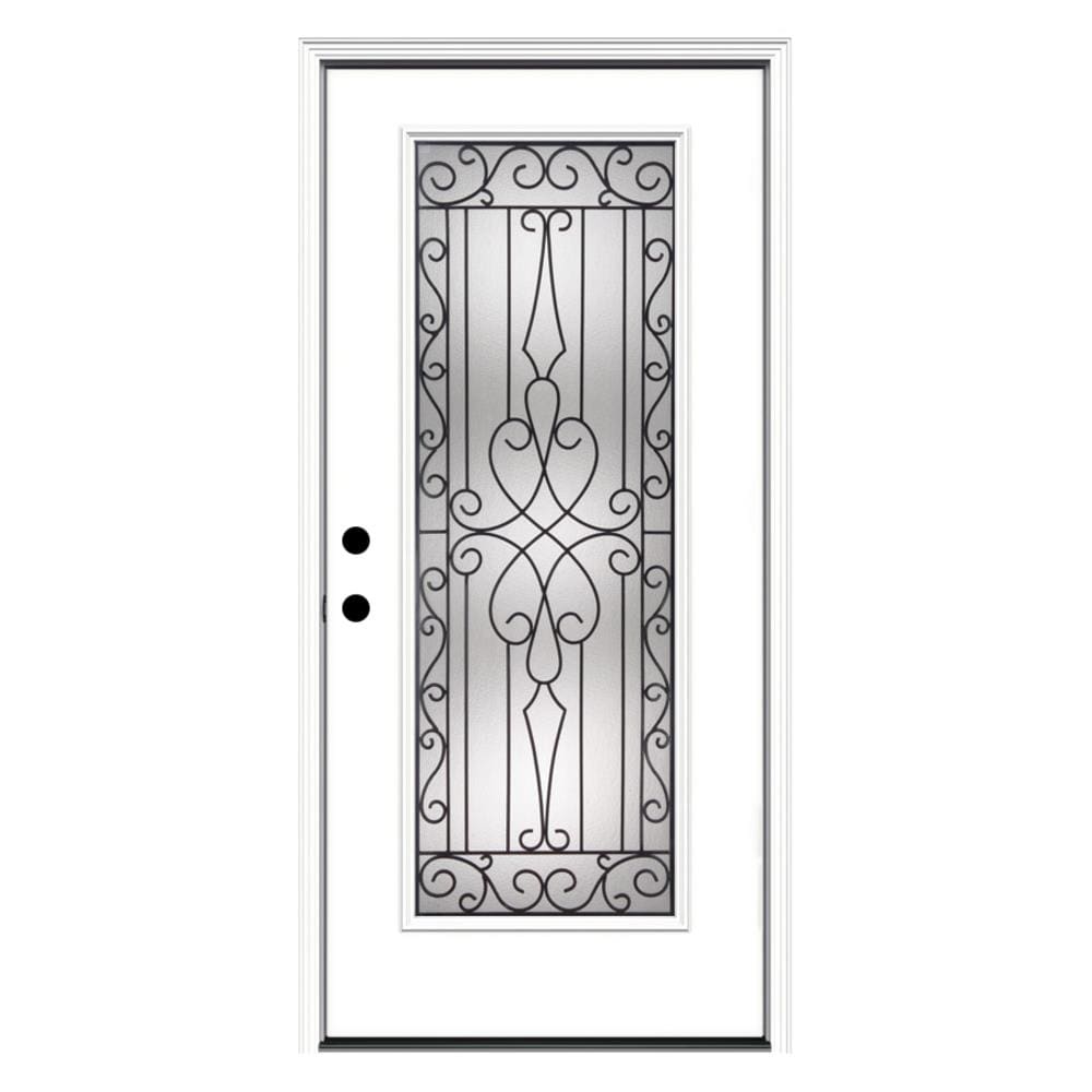 JELD-WEN Wyngate 36-in X 80-in X 4-9/16-in Steel Full Lite Right-Hand ...