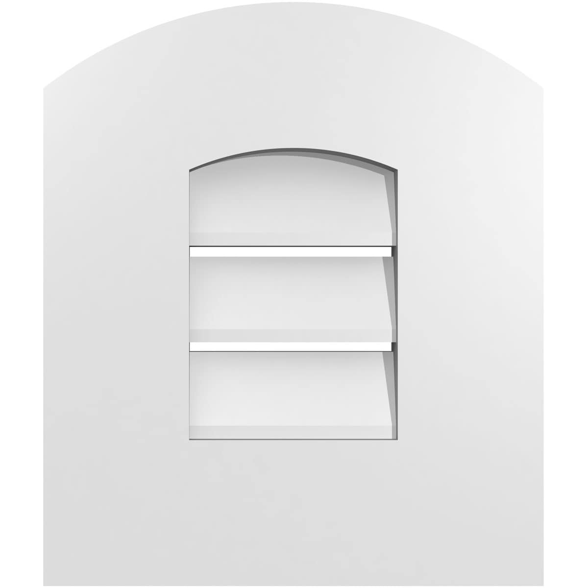 Ekena Millwork GVPAR12X1401SF 12-Inches x 14-Inches Off-white Round top PVC Gable Louver Vent