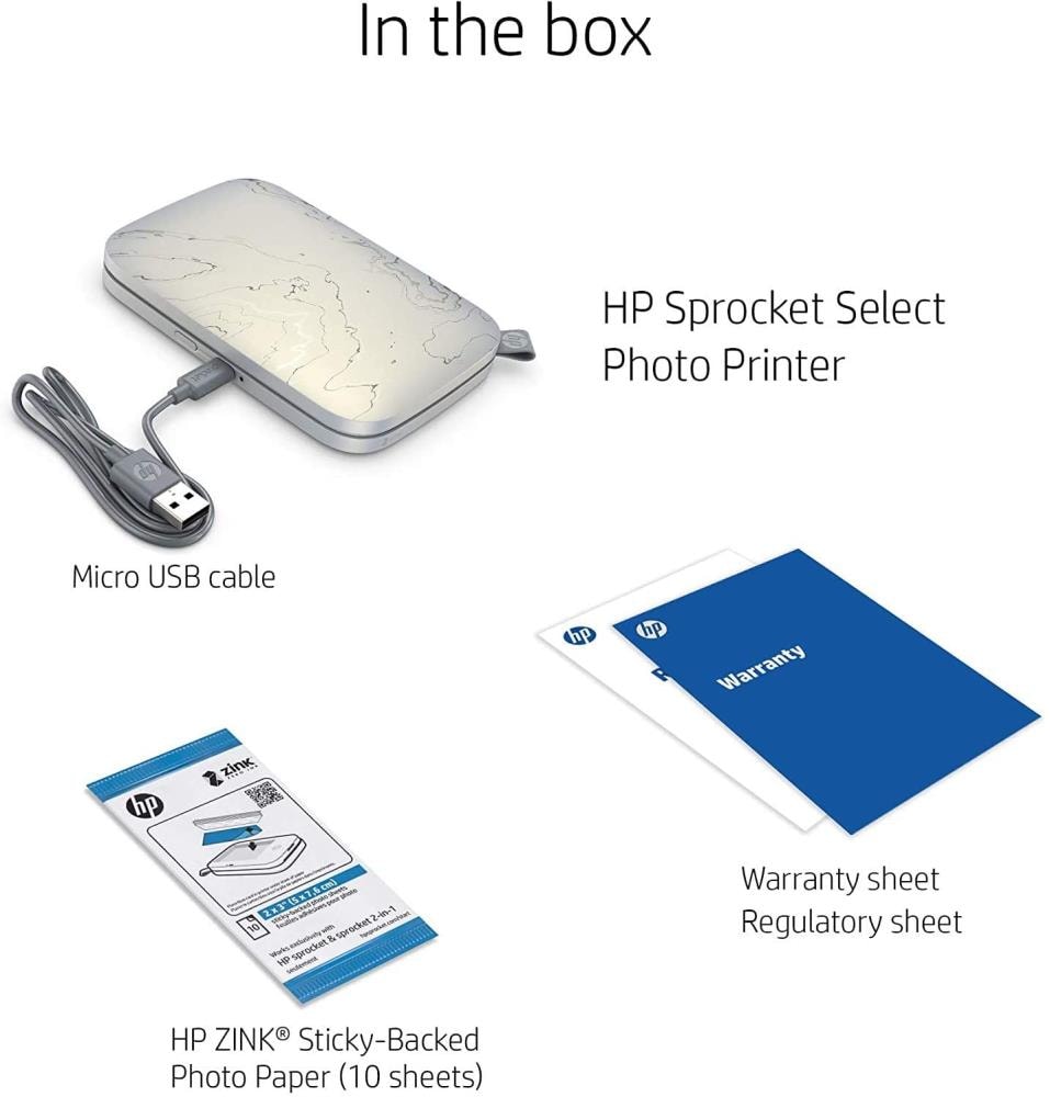 HP Sprocket Portable Printer 2x3, Instant Printer (Luna Pearl) & Zink Paper