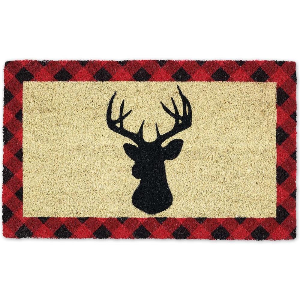 Liora Manne Natura Deer Outdoor Mat Black - winter