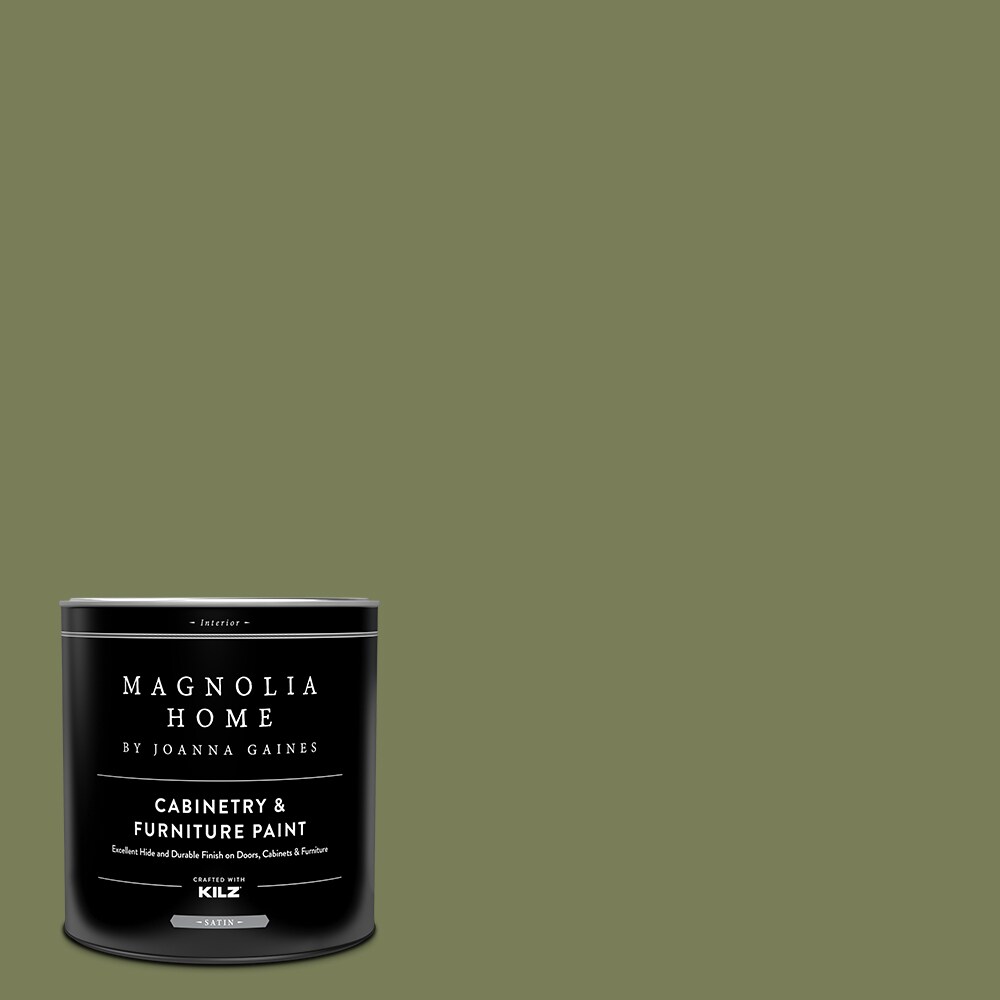 Magnolia Home MAG077-4141124  by Joanna Gaines Satin Celery Seed MAG077 Tintable Cabinet Furniture Paint Enamel ( 1-quart )