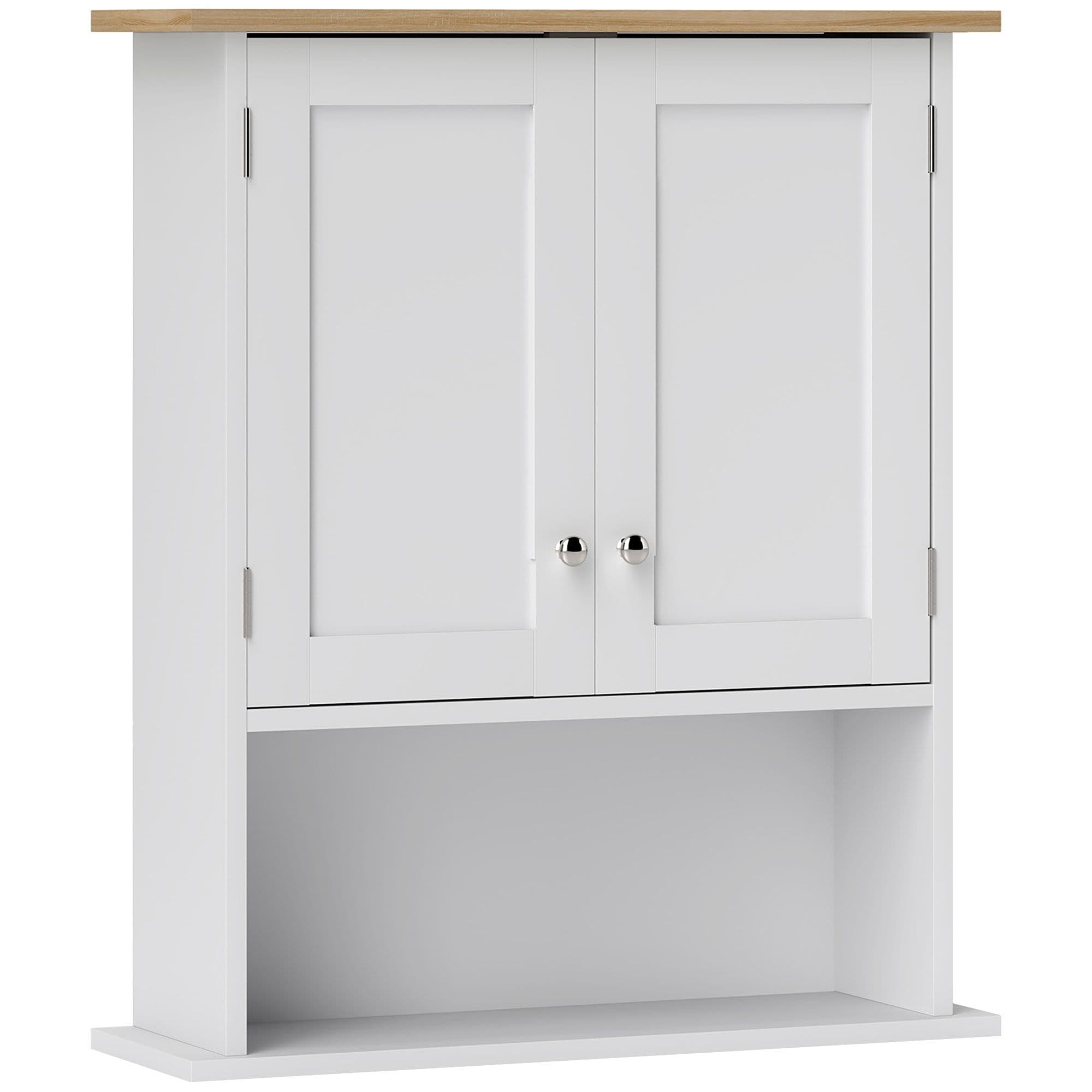 Tatayosi Wall Mounted Bathroom Cabinet Modern Bathroom Wall Cabinet with 2 Doors and Adjustable Shelf White