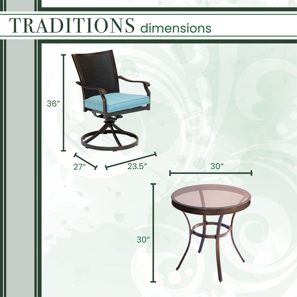 Hanover TRADDNWB3PCSWG-BLU Patio-Dining-Sets - View #4