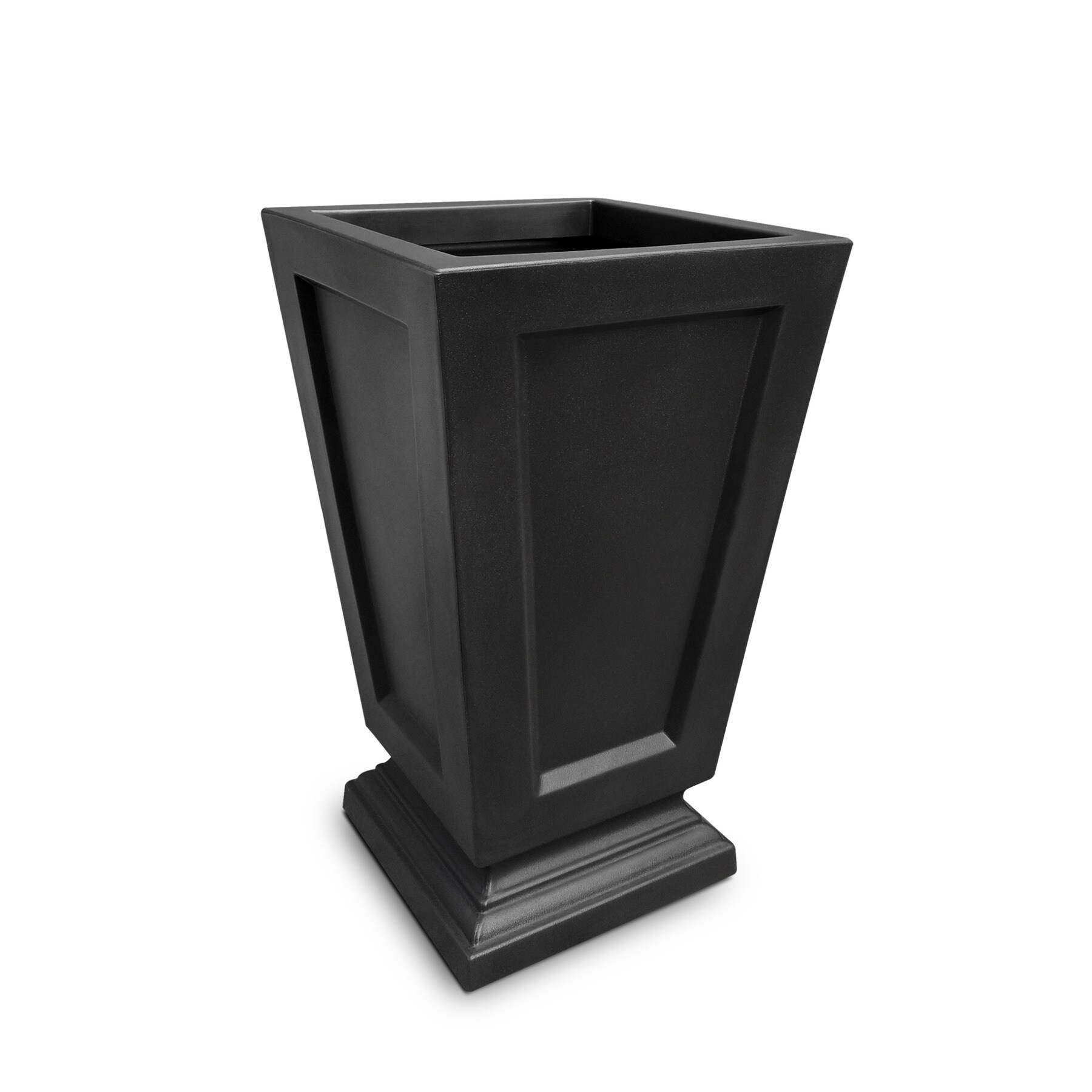 Mayne Square 15.2-in W x 25-in H Black Resin Traditional Outdoor ...