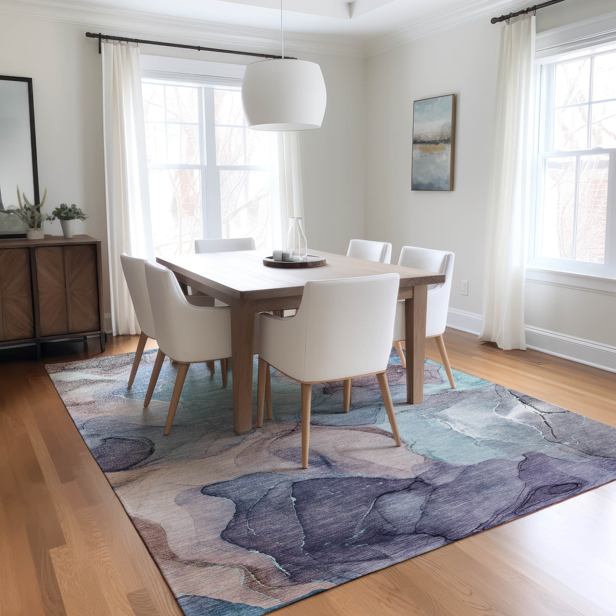 Addison Rugs ACN504NA5X8 Chantille ACN504NA 5 x 7 (ft) Polyester Navy Rectangular Indoor/Outdoor Abstract Machine washable Area rug