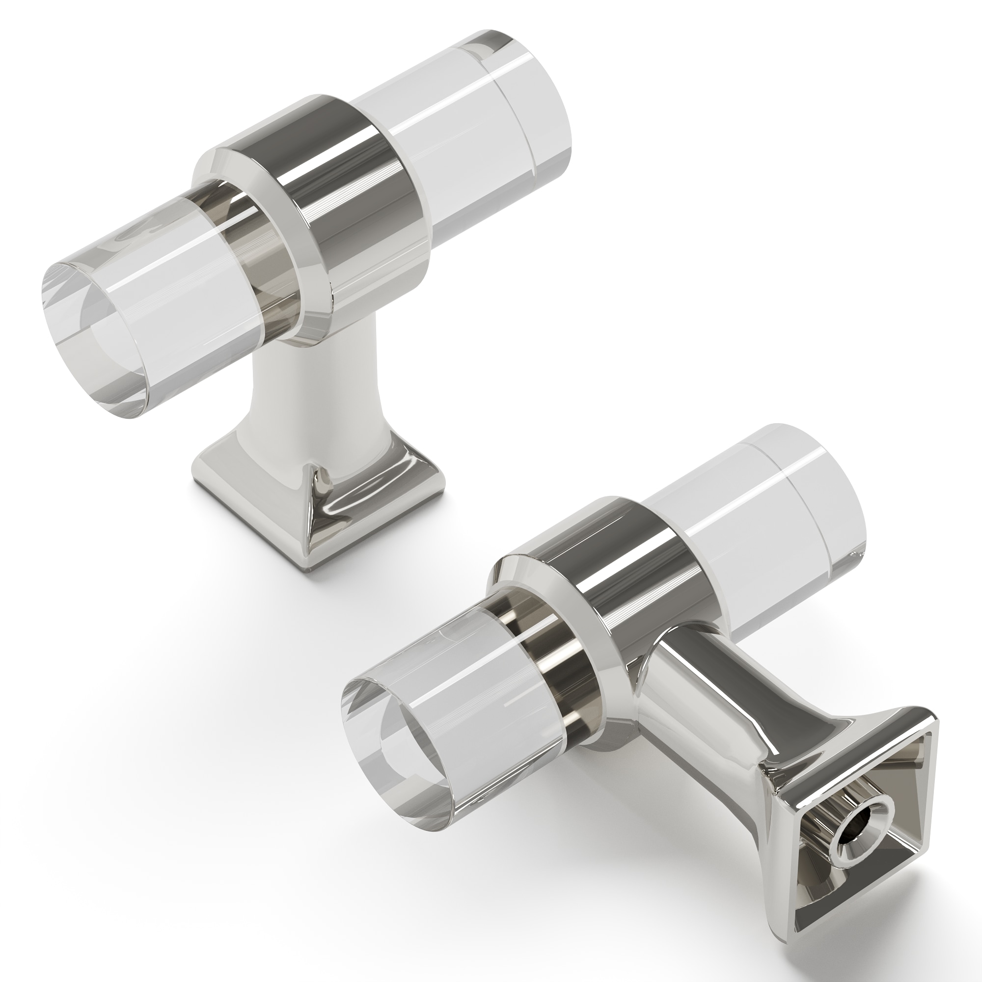 Hickory Hardware H079520-CA14 Crystal Palace 1-3/4-in Crysacrylic with Polished Nickel Bar Contemporary Cabinet Knob