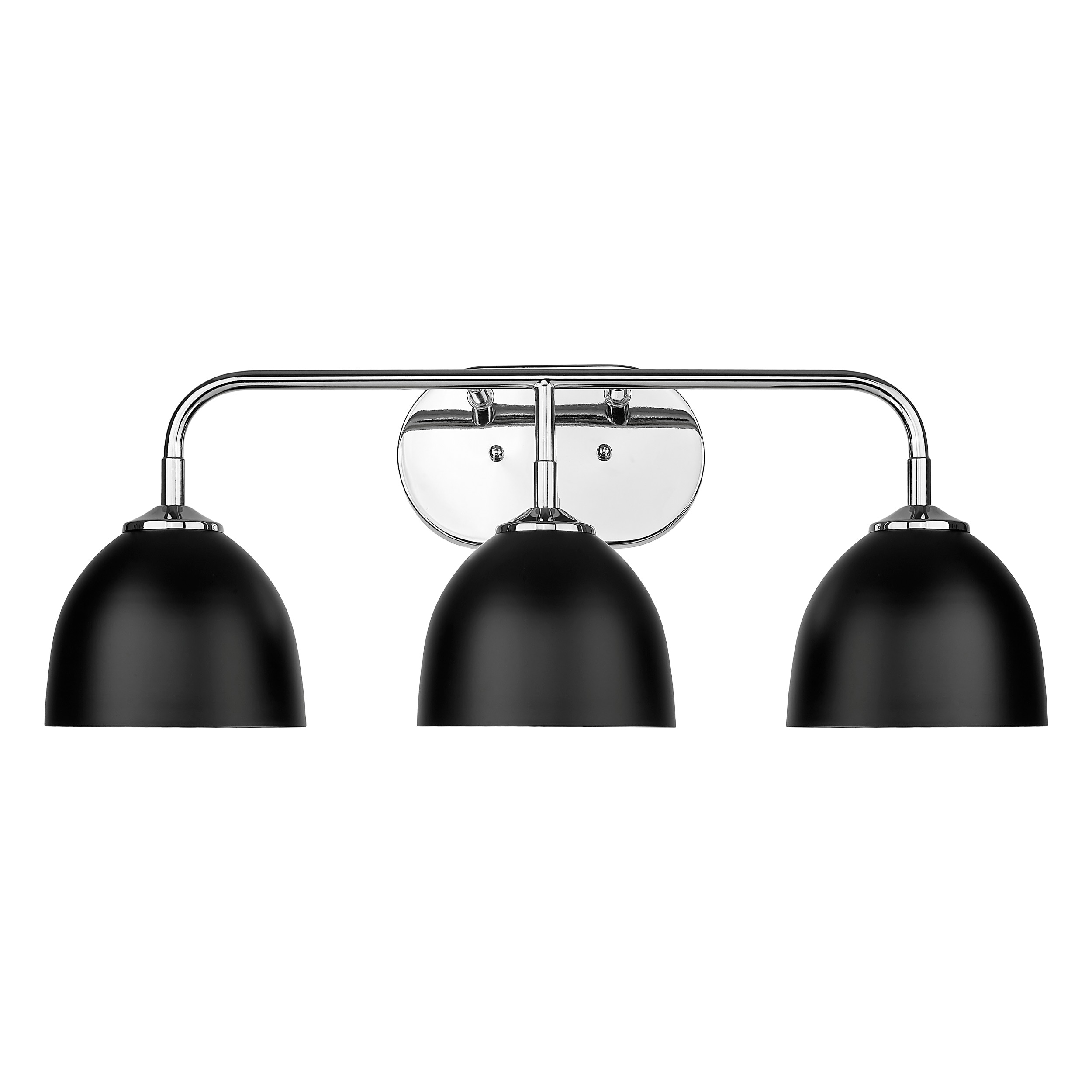 Golden Lighting 6956-BA3 CH-BLK Zoey 7.25-in 3 -Light Chrome Transitional Vanity light