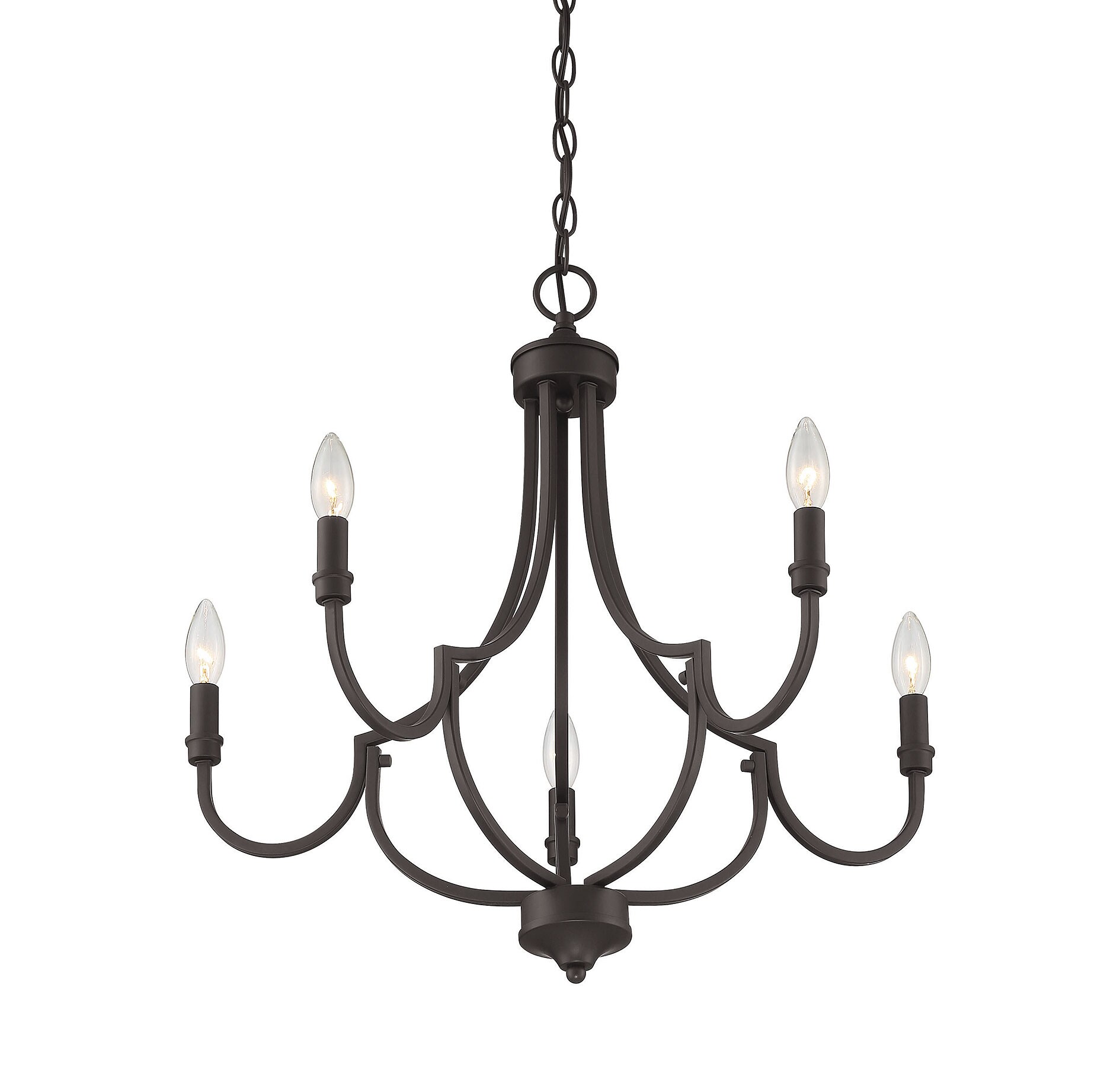 5-Light English Bronze Traditional Dry Rated Chandelier in the ...