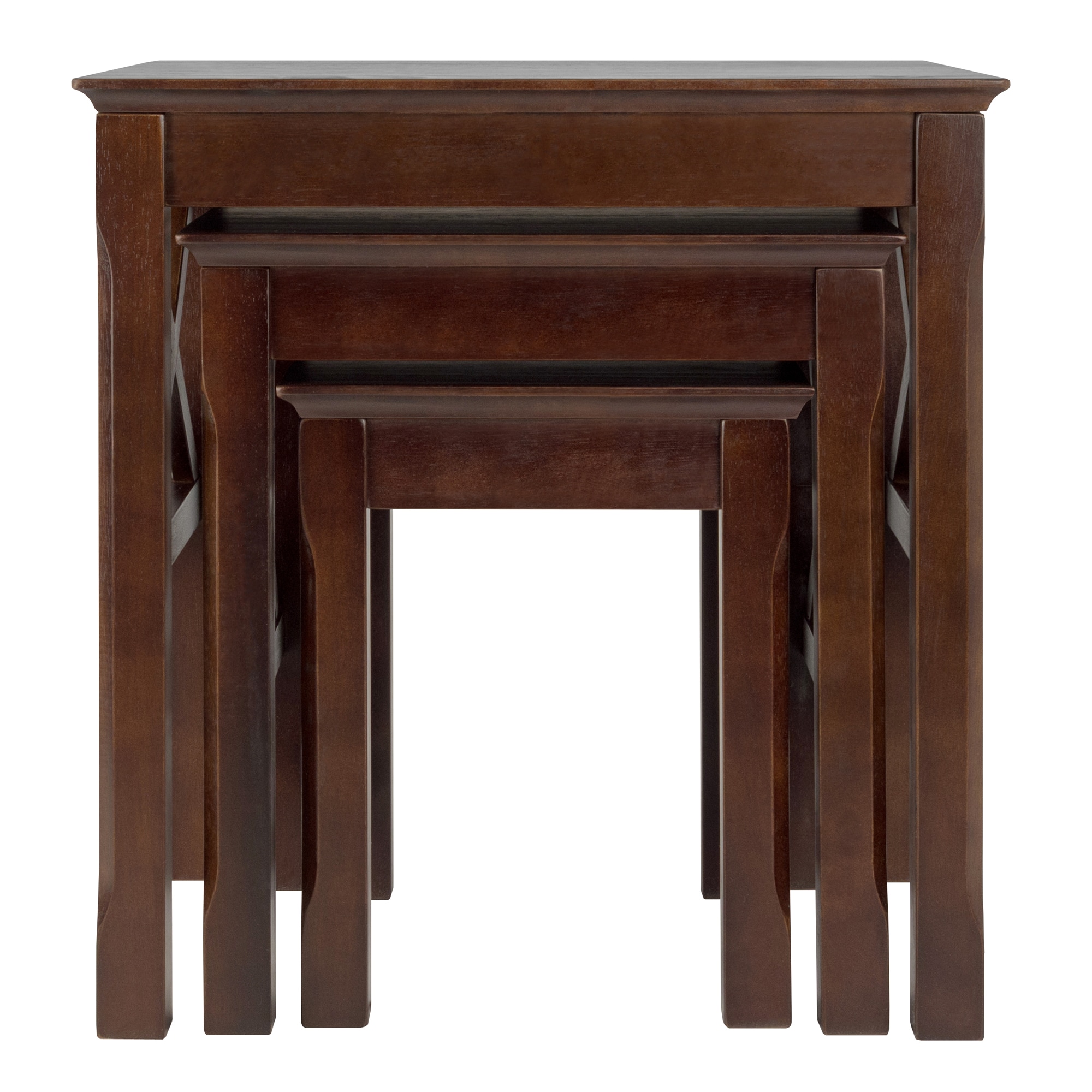 Cappuccino Wood 3-Piece Rectangular Nesting Tables