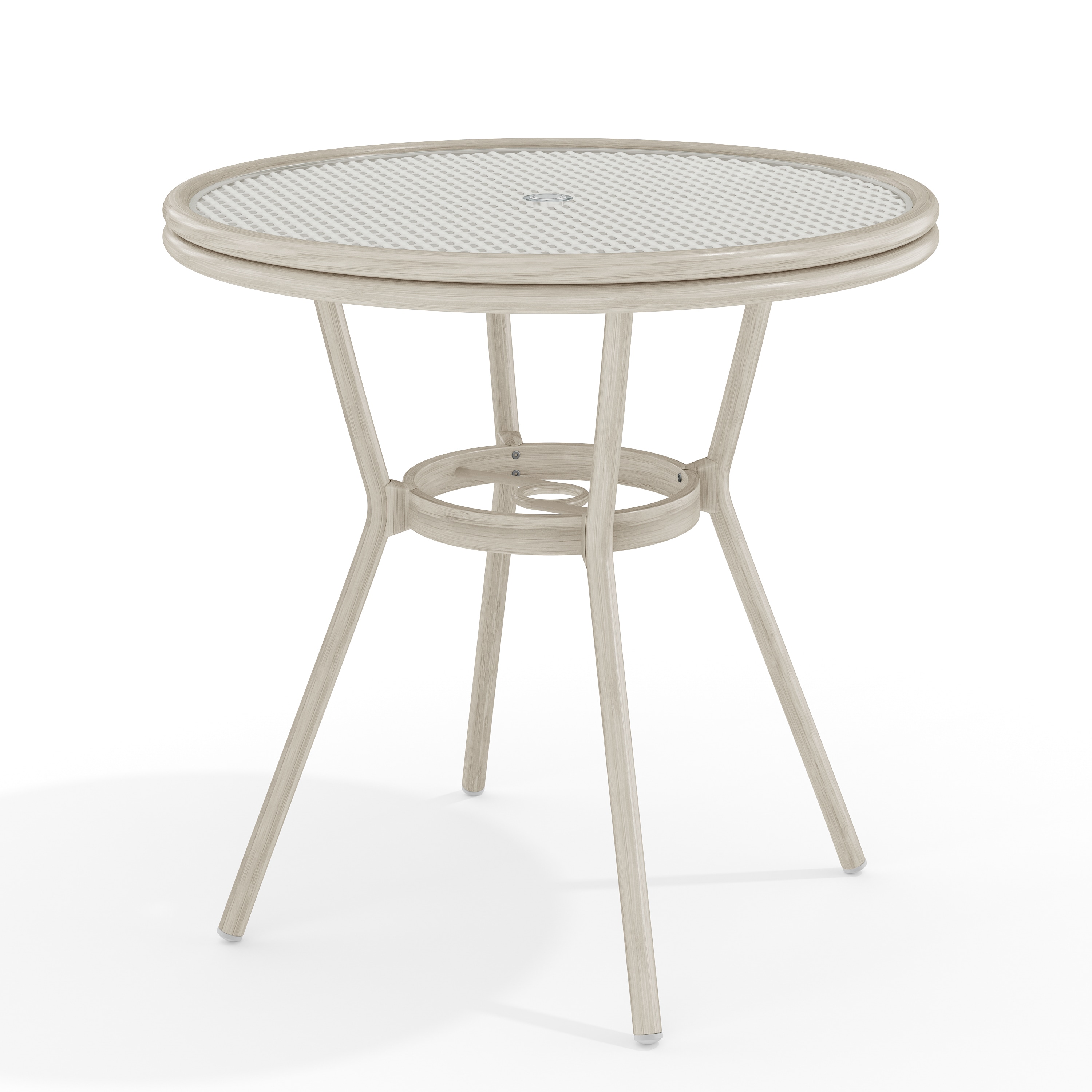 Martha Stewart - Lily Pond 31.5-in Round Indoor-Outdoor Bistro Dining Table with Gray Woodgrain A...