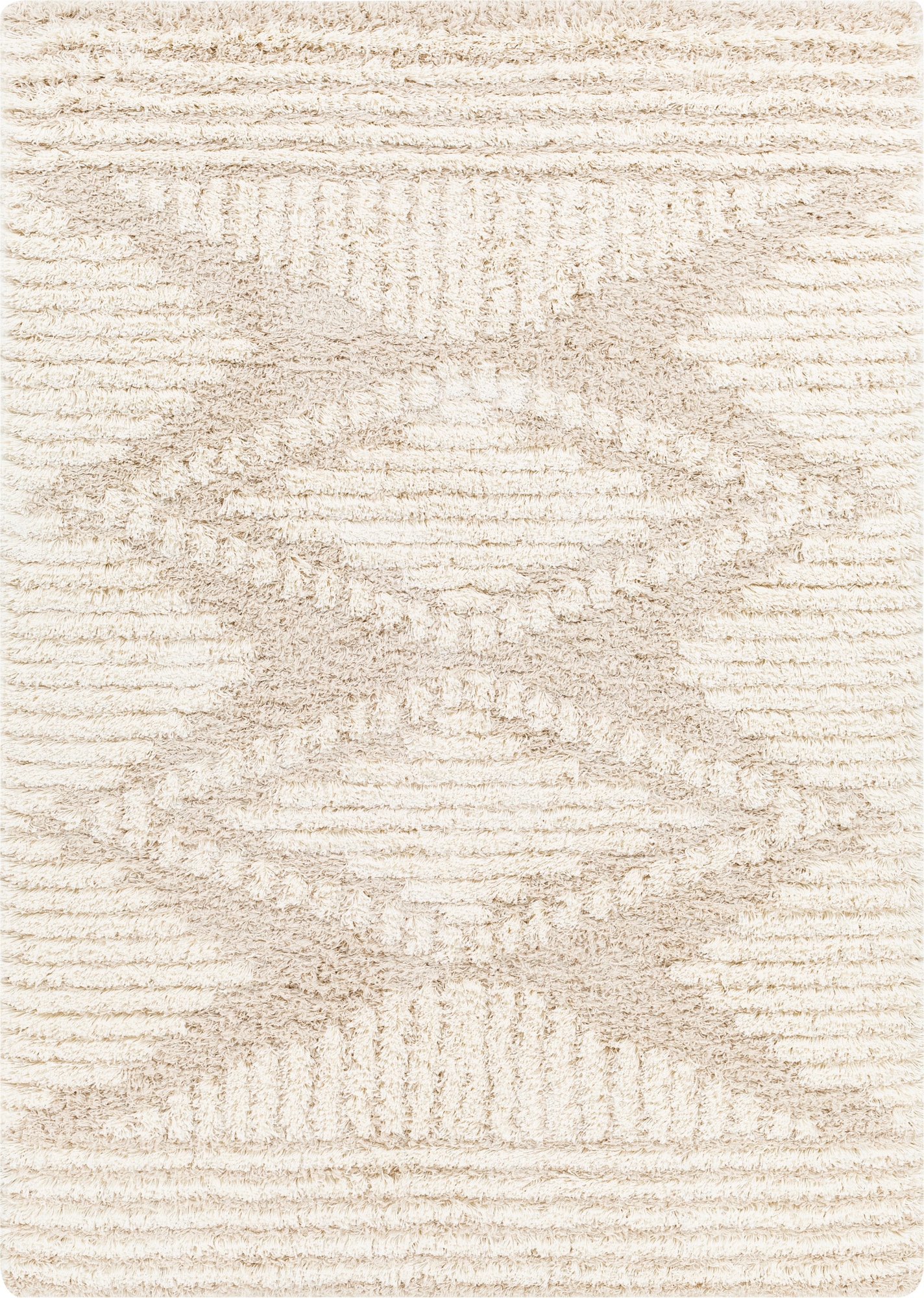 Livabliss USG2326-6796 Urban Shag 7 x 10 (ft) Polypropylene Tan Rectangular Indoor Medallion Global Area rug