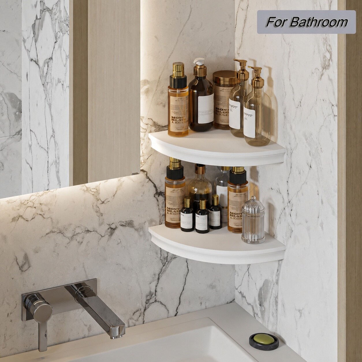 Phyfalip HAO Floating Corner Shelf Invisible Wall Mounted Shelves ...