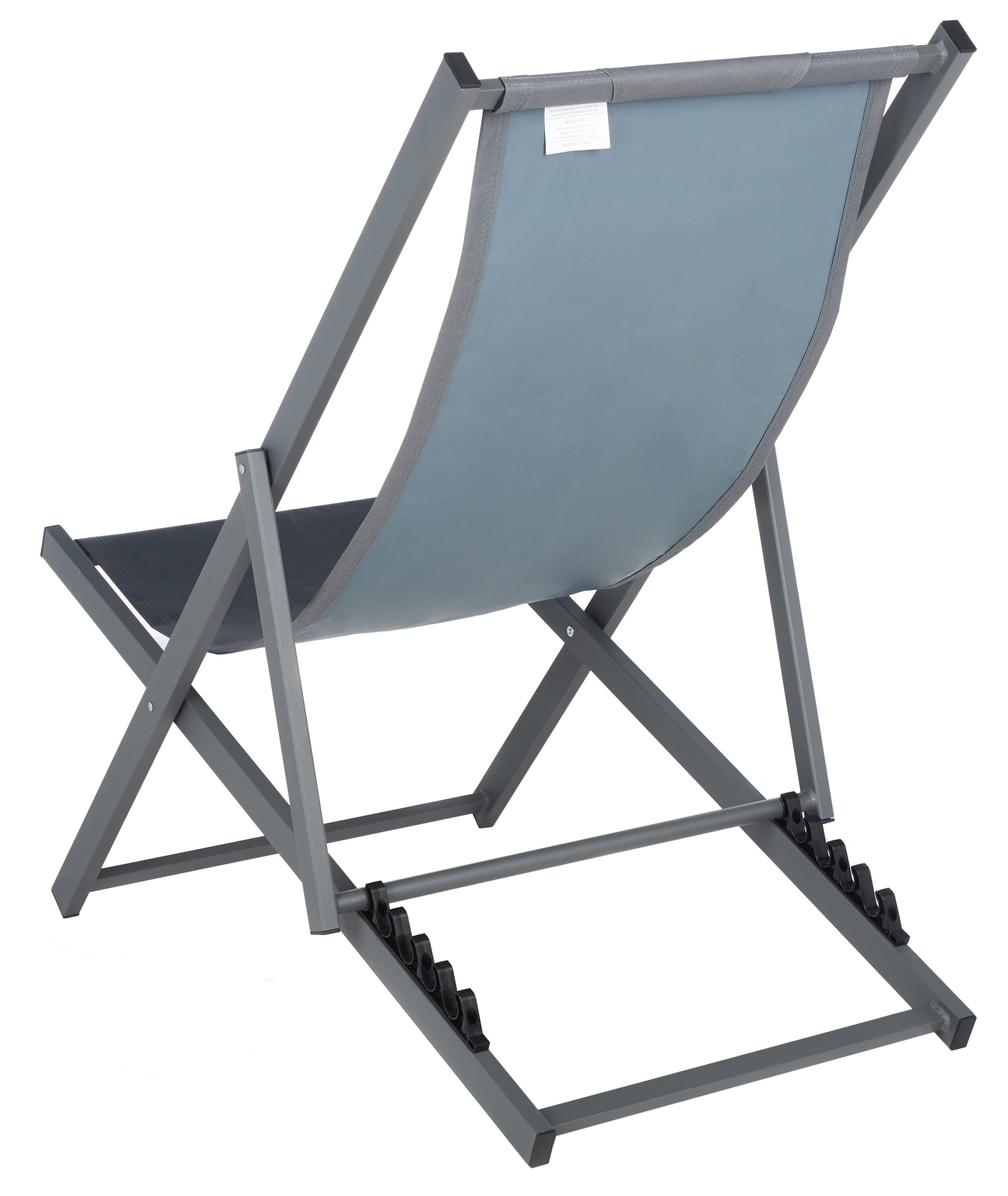 Camlin Grey Aluminum Frame Adjustable Folding Sling Chair Set of 2