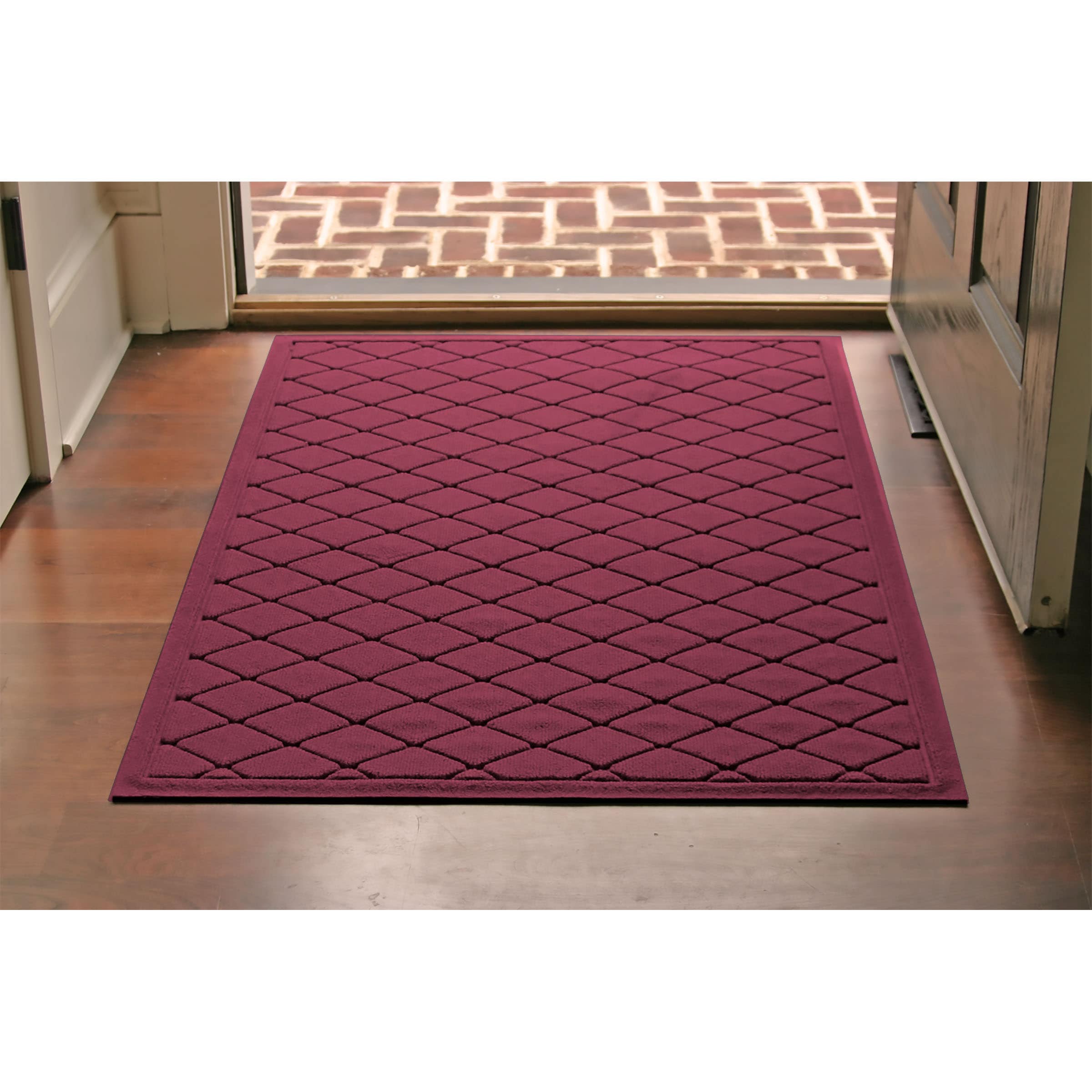 WaterHog 20377600035 3-ft x 5-ft Bordeaux Polyester Rectangular Indoor or outdoor Decorative Door mat