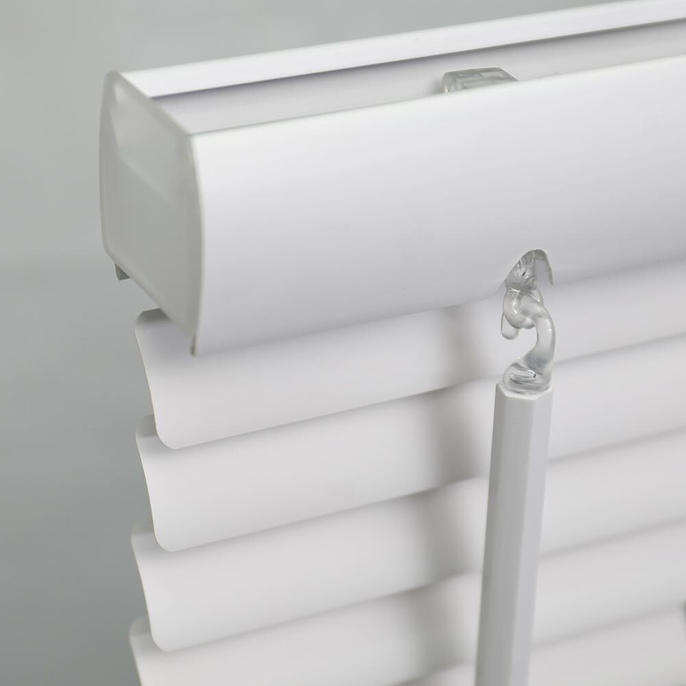 Project Source Light Filtering 1-in Slat Width 23-in x 64-in Cordless White Vinyl Light Filtering Mini-blinds