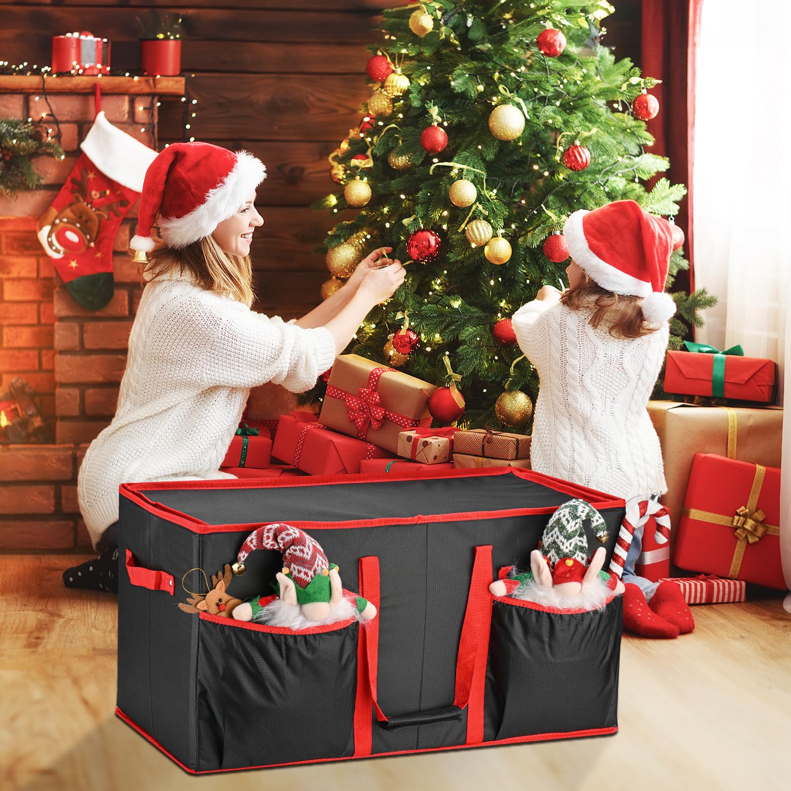 KIWDZFU Christmas Ornament Storage Box Fits 128 Three Inch Balls
