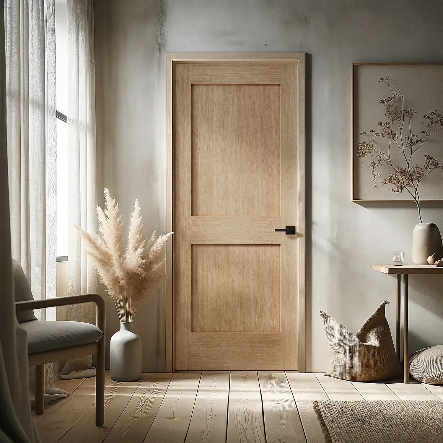 ETO DOORS Montecito 32 in. x 96 in. No Bore Solid Hybrid Core White Oak ...