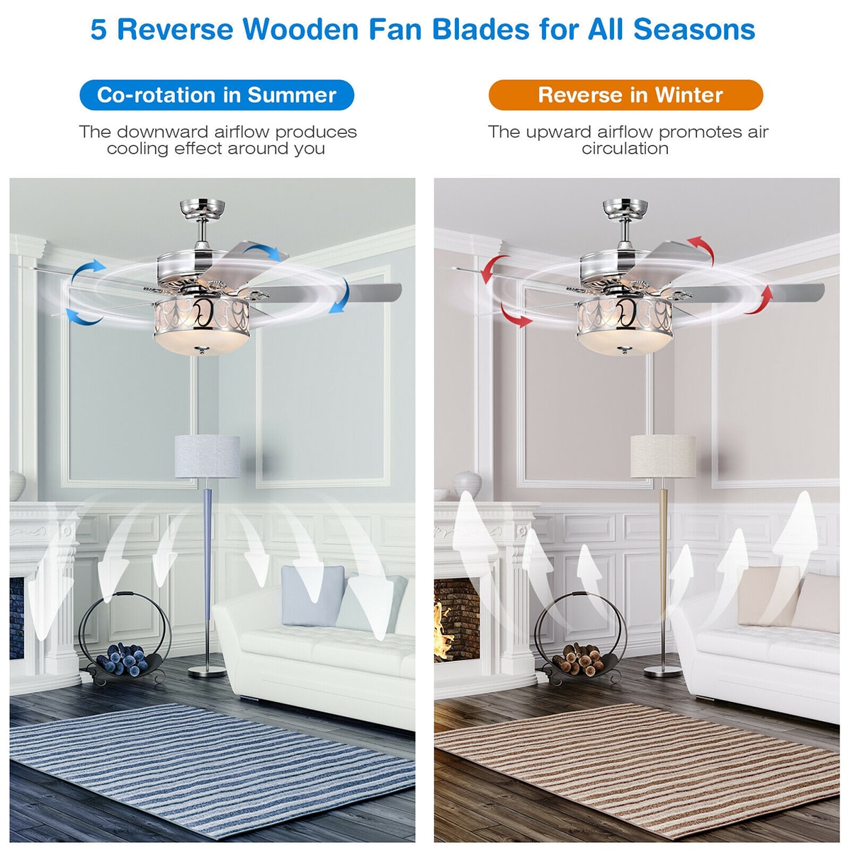 WELLFOR DFJ10021US-SL Ceiling-Fans - View #6