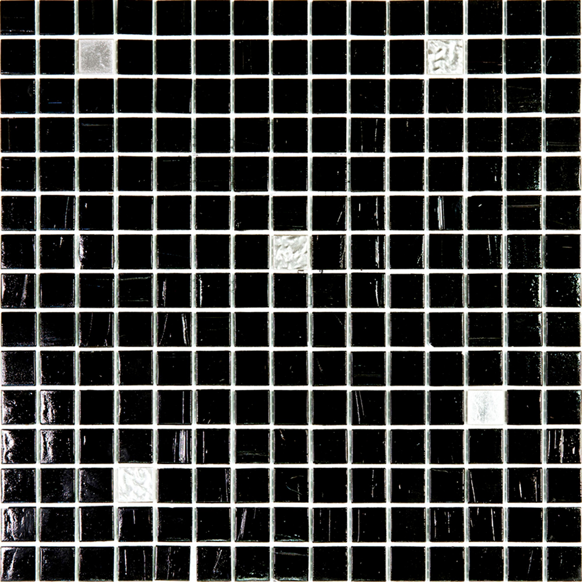 Apollo Tile MIX2088BK909A Mingles Black and White 12-in x 12-in Glossy Glass Mosaic Floor and Wall Tile ( 20-sq ft Carton )