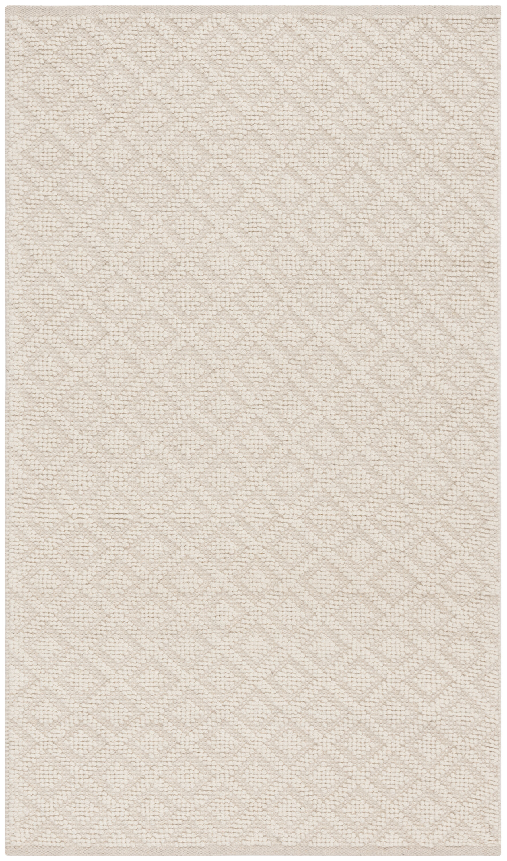 Ivory Hand-Knotted Wool and Cotton Area Rug, 2'3" x 4'