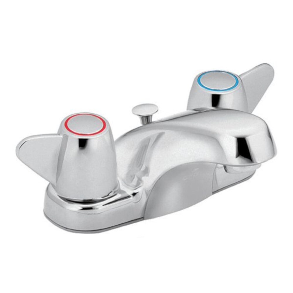 Cleveland Faucet Group 707325 Cornerstone Chrome 4-in centerset 2-handle WaterSense Low-arc Residential Handle Bathroom Sink Faucet with Drain