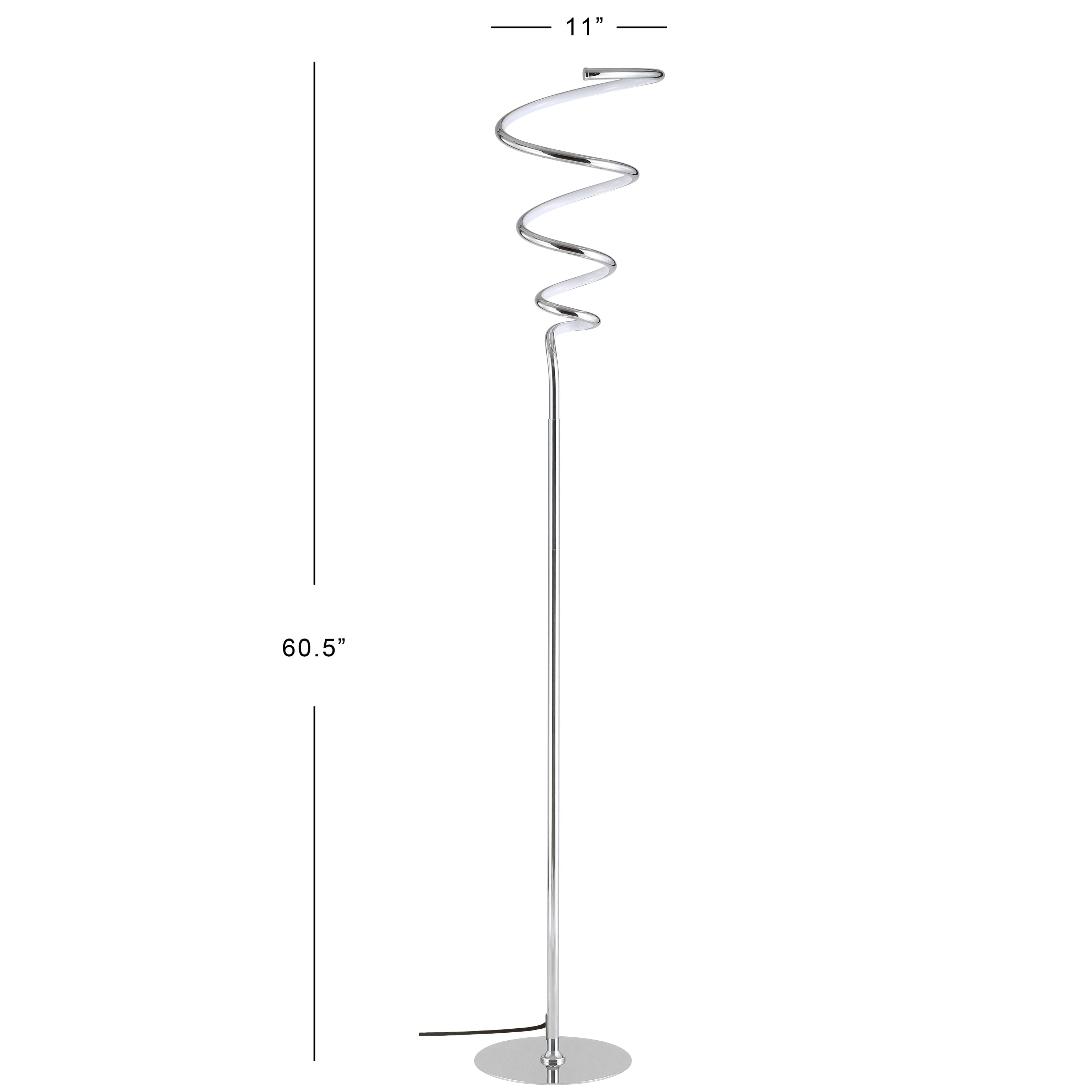 Arc 60.5" Black Polished Steel Modern LED Floor Lamp