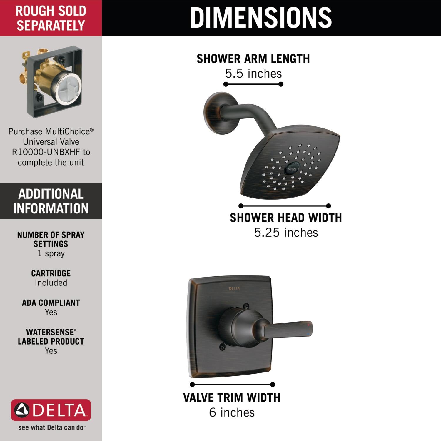 Delta T14264-RB Tub-Shower-Faucets - View #3
