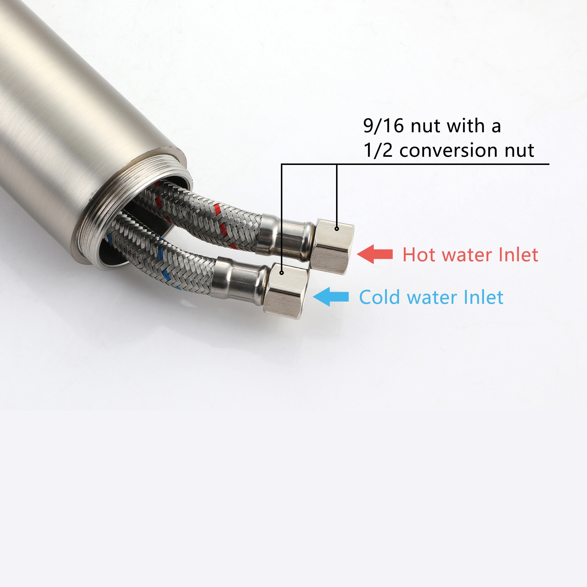 Brushed Nickel Freestanding Bathtub Faucet with Handshower
