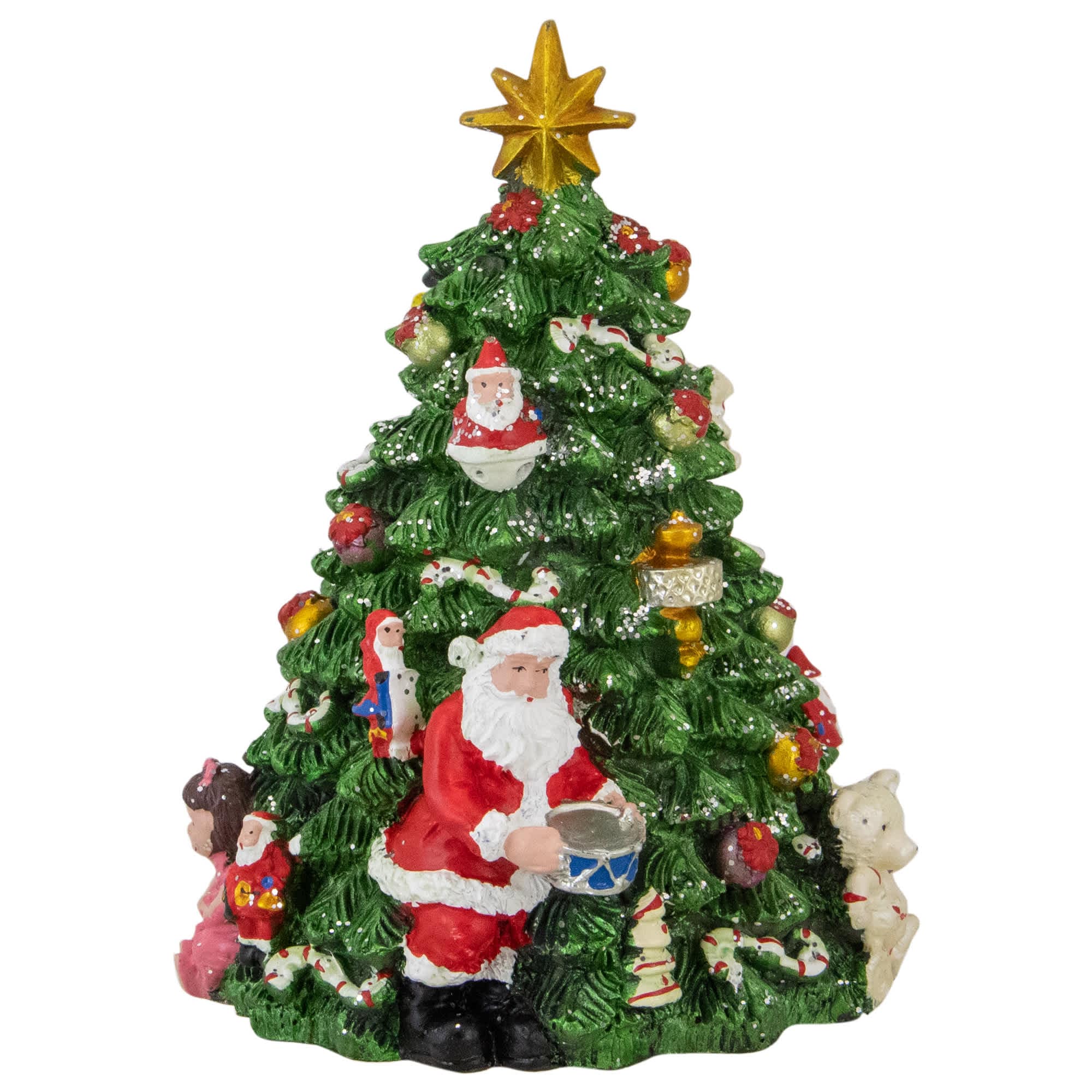 Rotating Christmas Tree Music Box with Santa - 5.5 inch