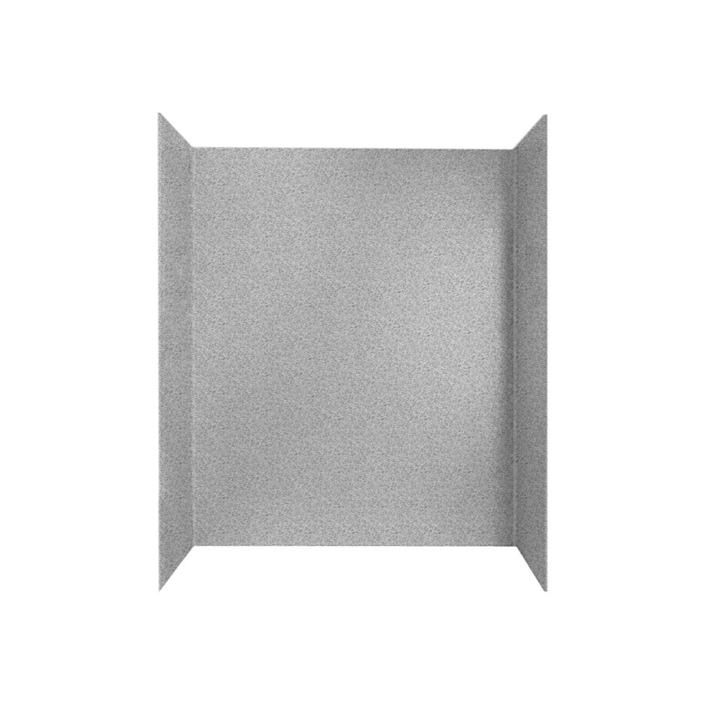 30 L x 60 H x 60 H Swanstone SS00603.042 Solid Surface Glue-Up 3-Panel Bathtub Wall Kit Gray Granite