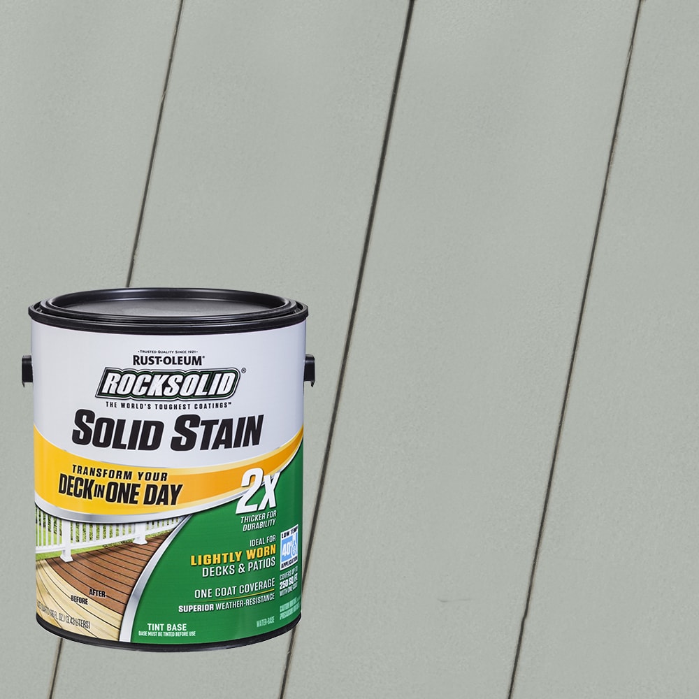 Rust-Oleum 319743T RockSolid 2X Solid Stain Pre-Tinted Cape Cod Gray Solid Exterior Wood Stain and Sealer in One ( 1-gallon )