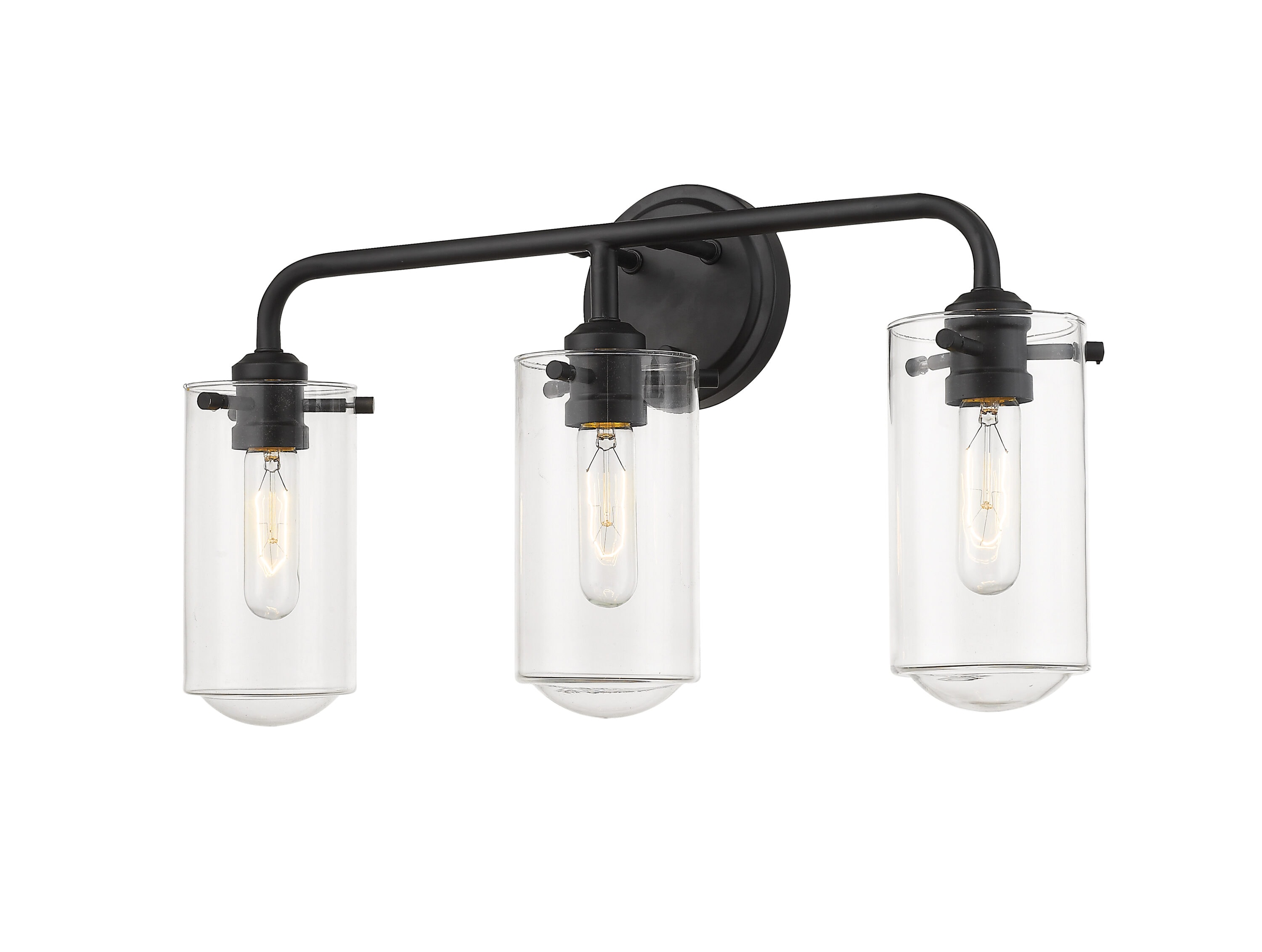 Z-Lite 471-3V-MB Delaney 22-in 3 -Light Matte Black Transitional Vanity light