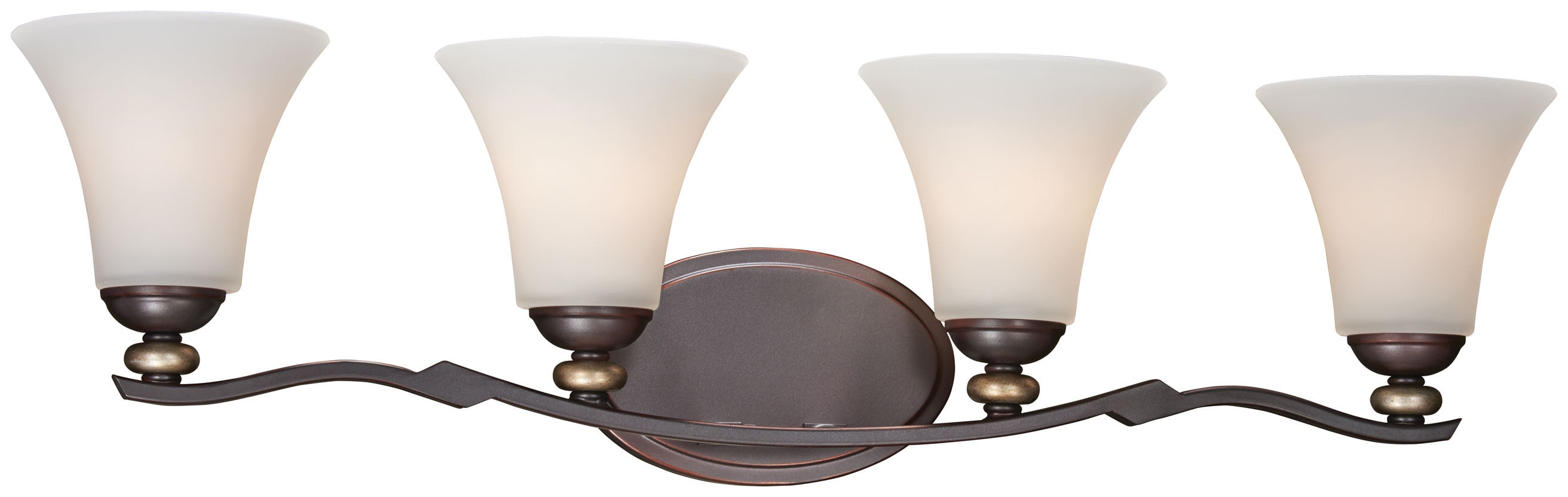 Minka Lavery 2284-589 Shadowglen 8.5-in 4-Light Lathan Bronze with Gold Highlights Transitional Vanity Light Bar