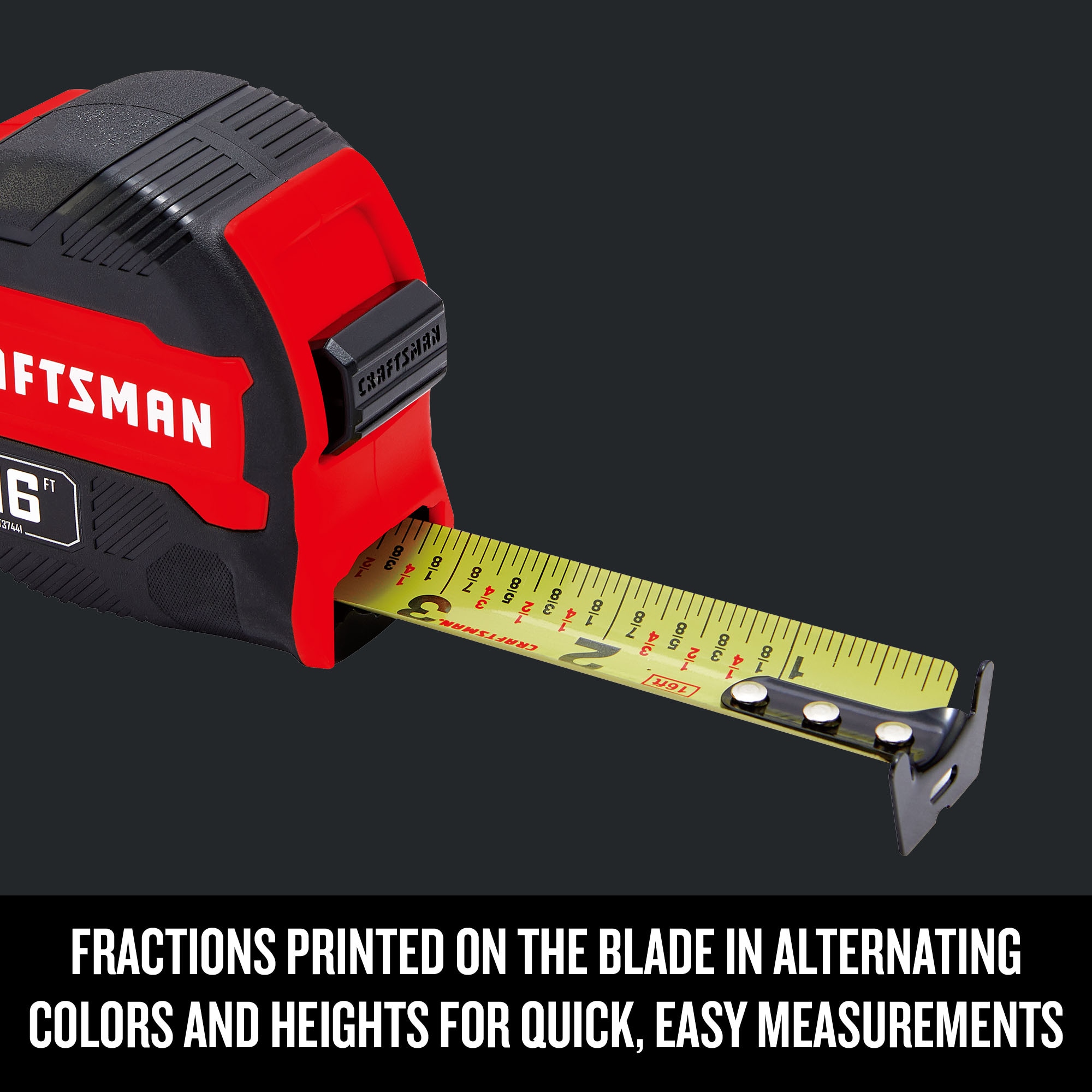 CRAFTSMAN Compact Easy Grip 16-ft Tape Measure Rubber