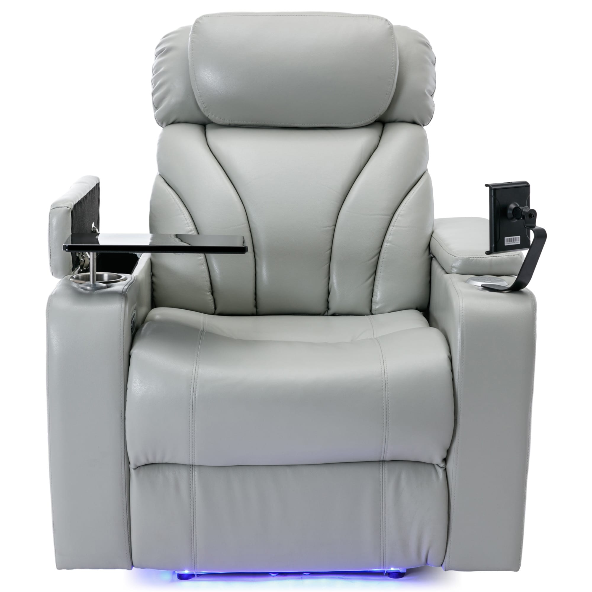 Clihome W50-ZO-6901 Power Recliner Chair with USB light gray Faux leather Upholstered Powered Reclining Recliner