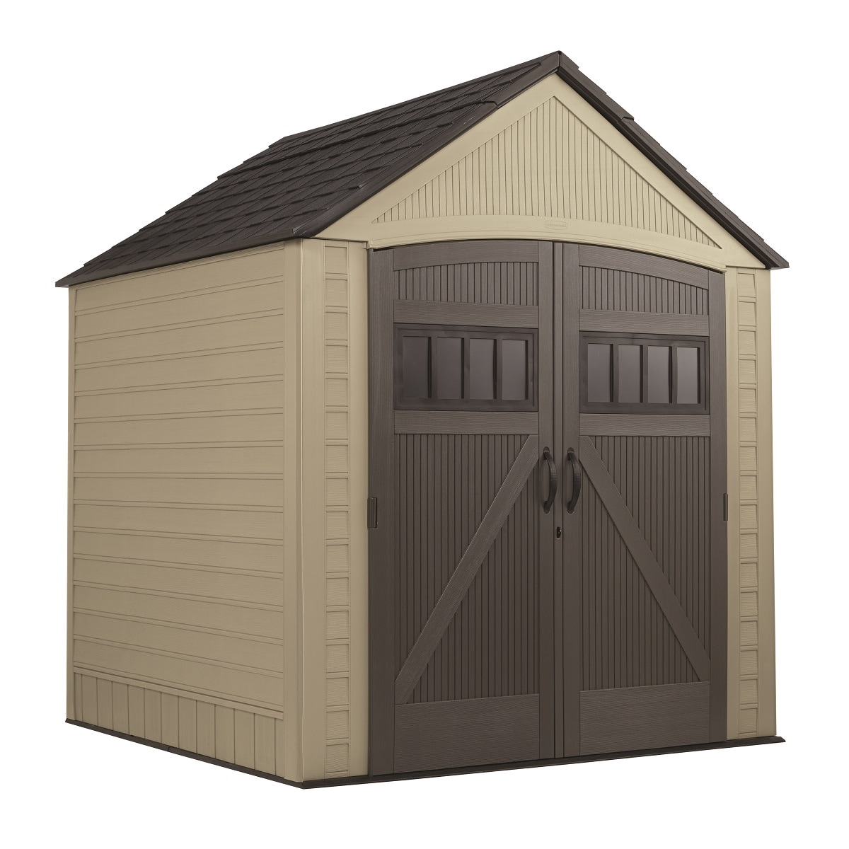 7-ft x 7-ft Roughneck Resin Storage Shed (Floor Included) in Brown | - Rubbermaid 2035893