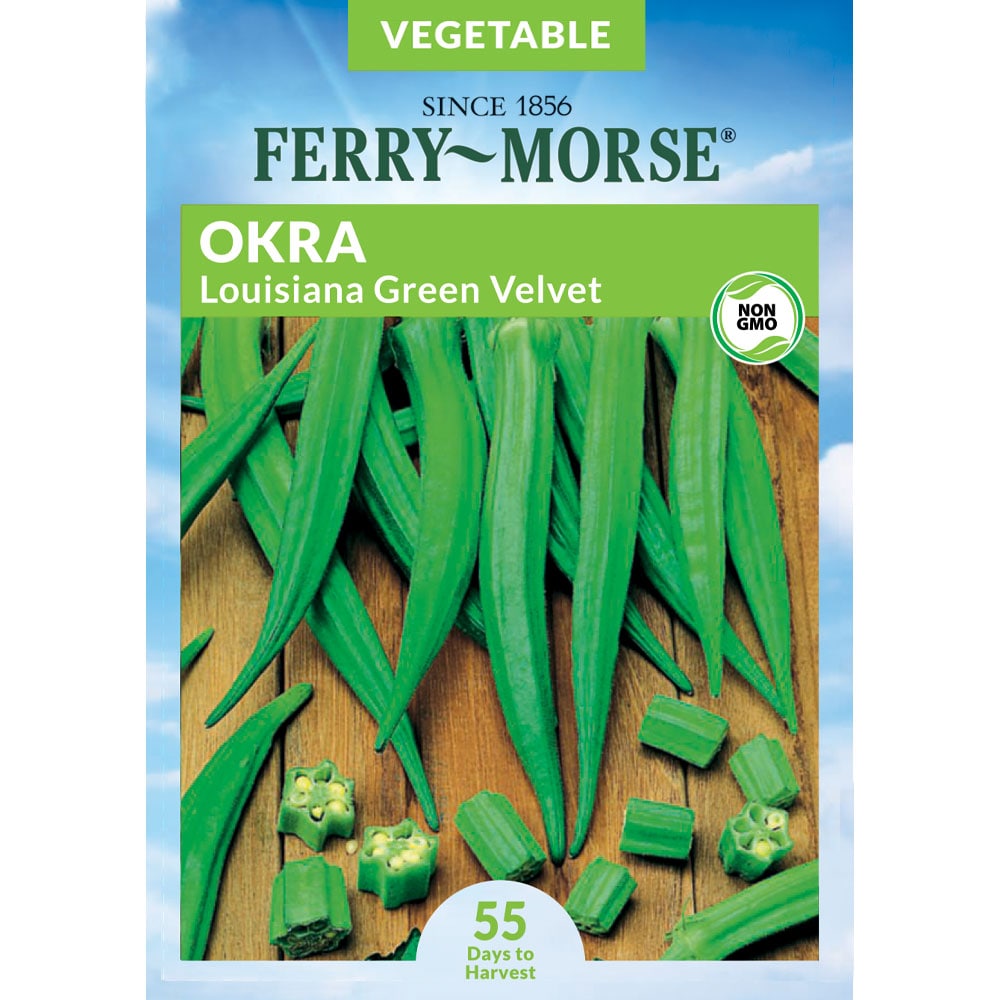 Ferry-Morse 914846.219.641858 Okra Velvet Louisiana Green Vegetable Seeds 3.3 Gram(s)